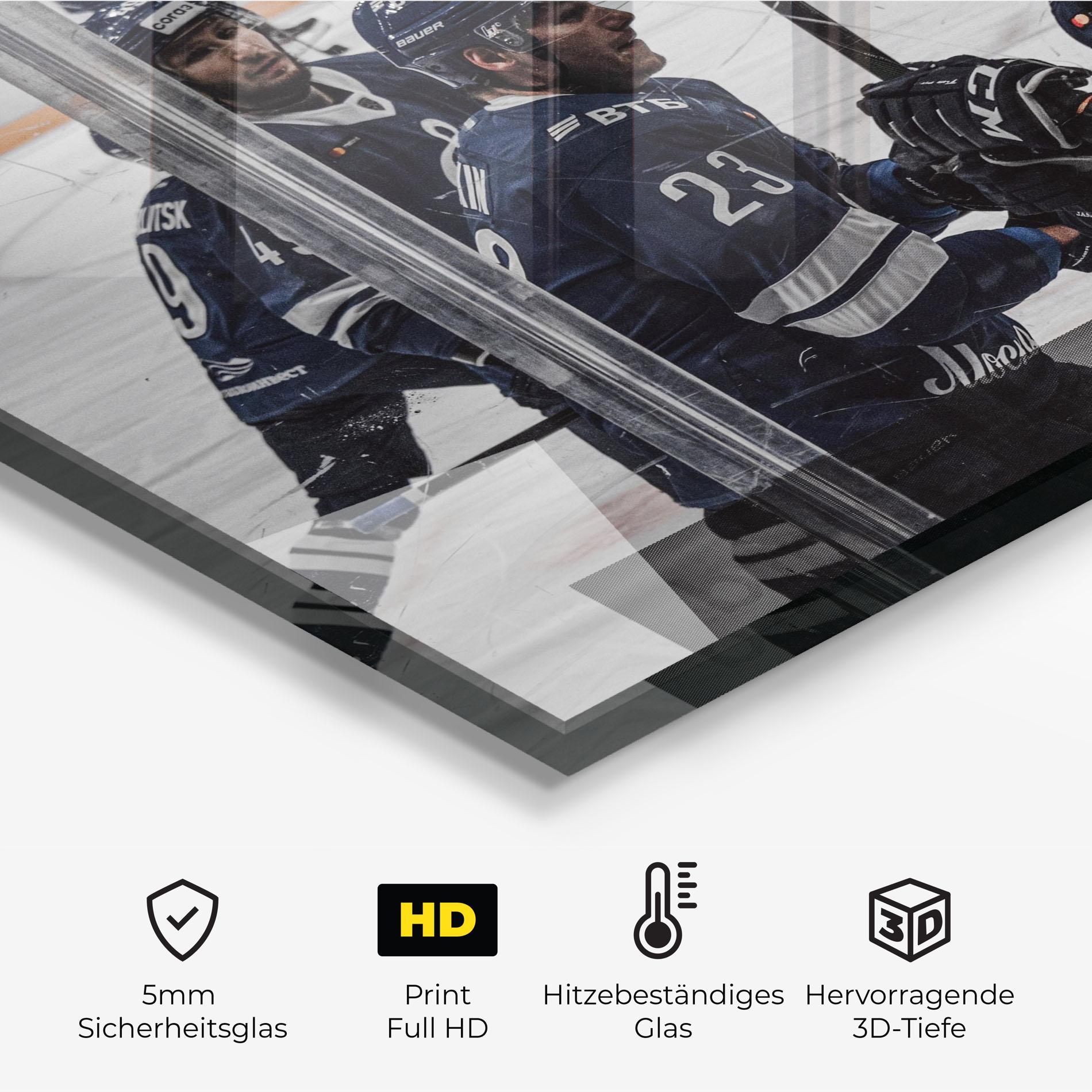 Küchenrückwand Glas Hockey Players mockup 2