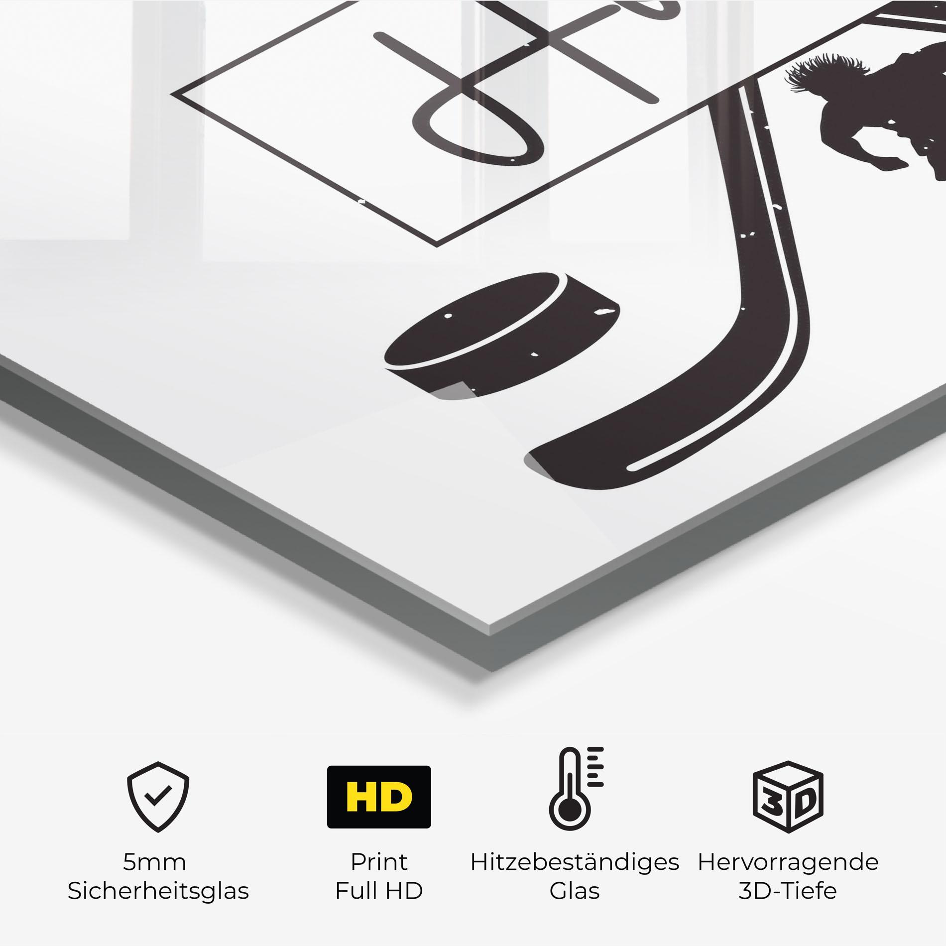 Küchenrückwand Glas Hockey Stick mockup 2