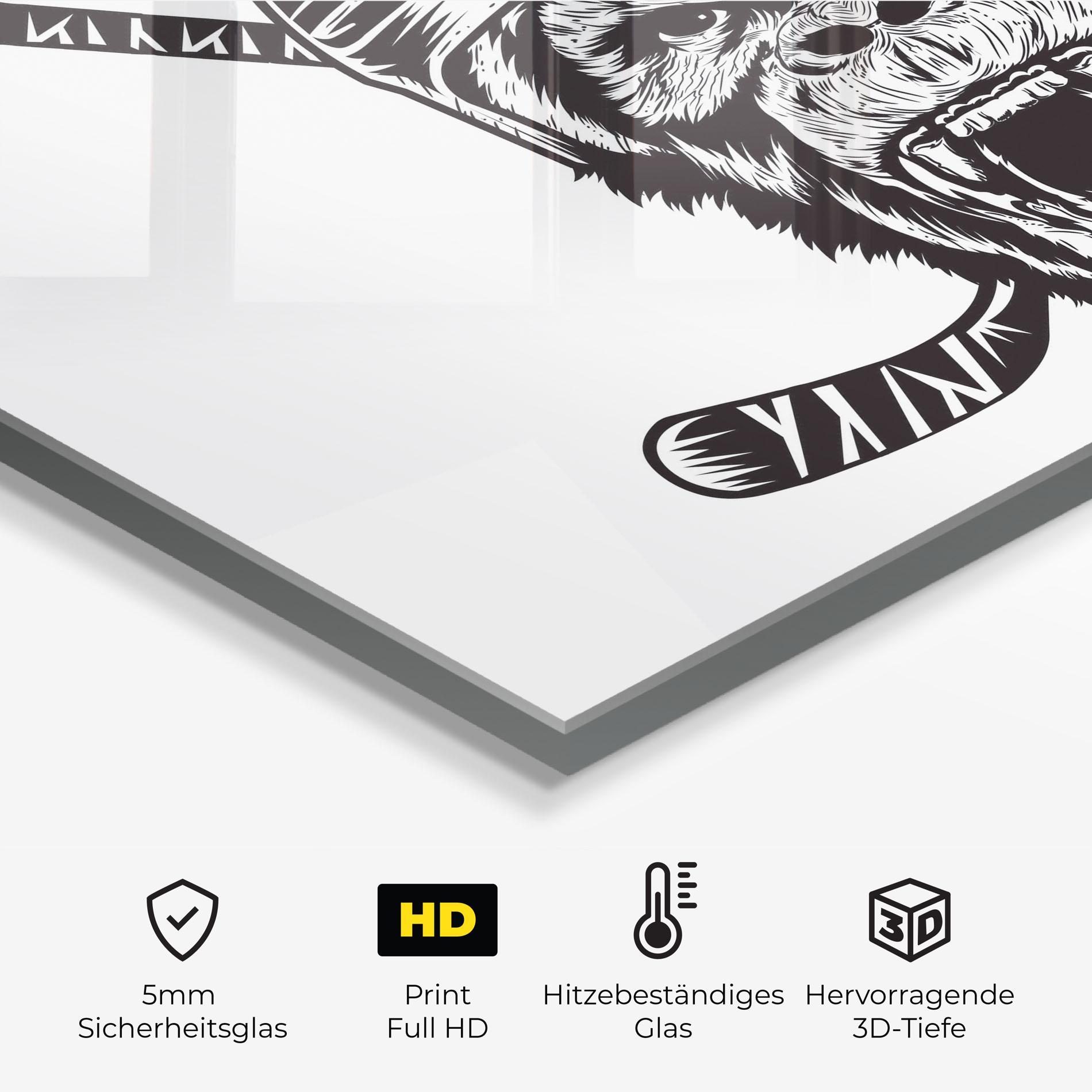 Küchenrückwand Glas Monkey Hockey mockup 2