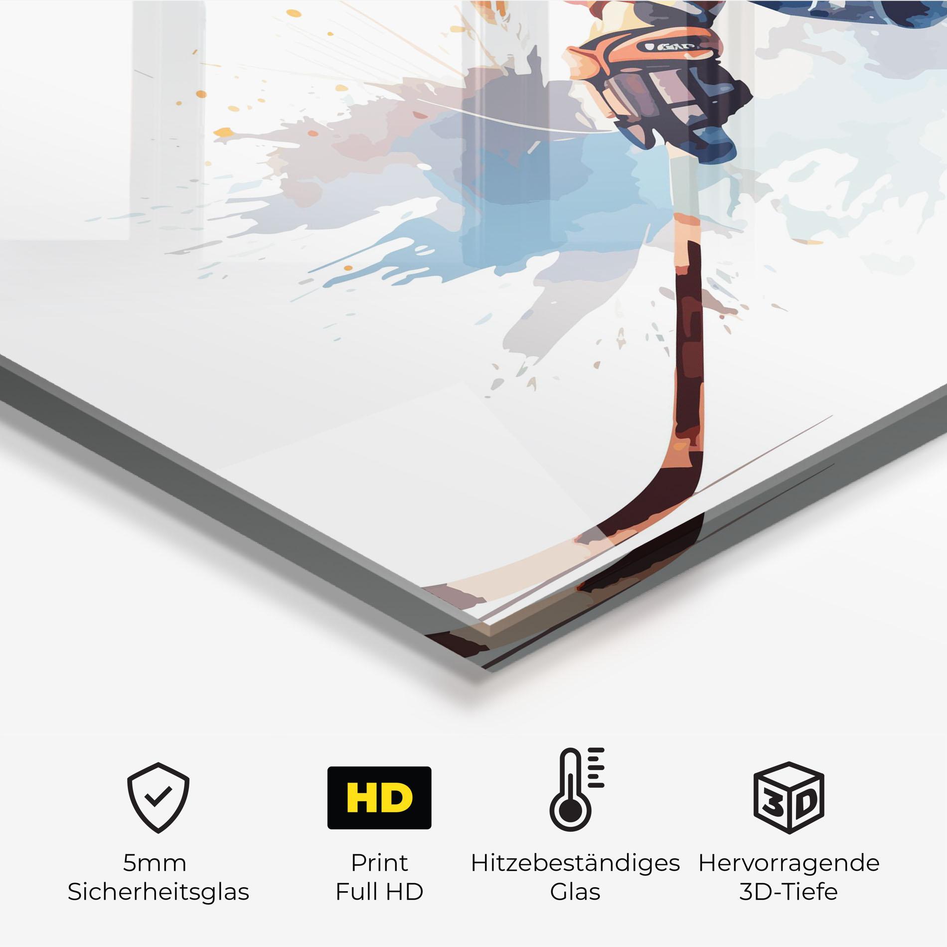 Küchenrückwand Glas Orange Hockey mockup 2