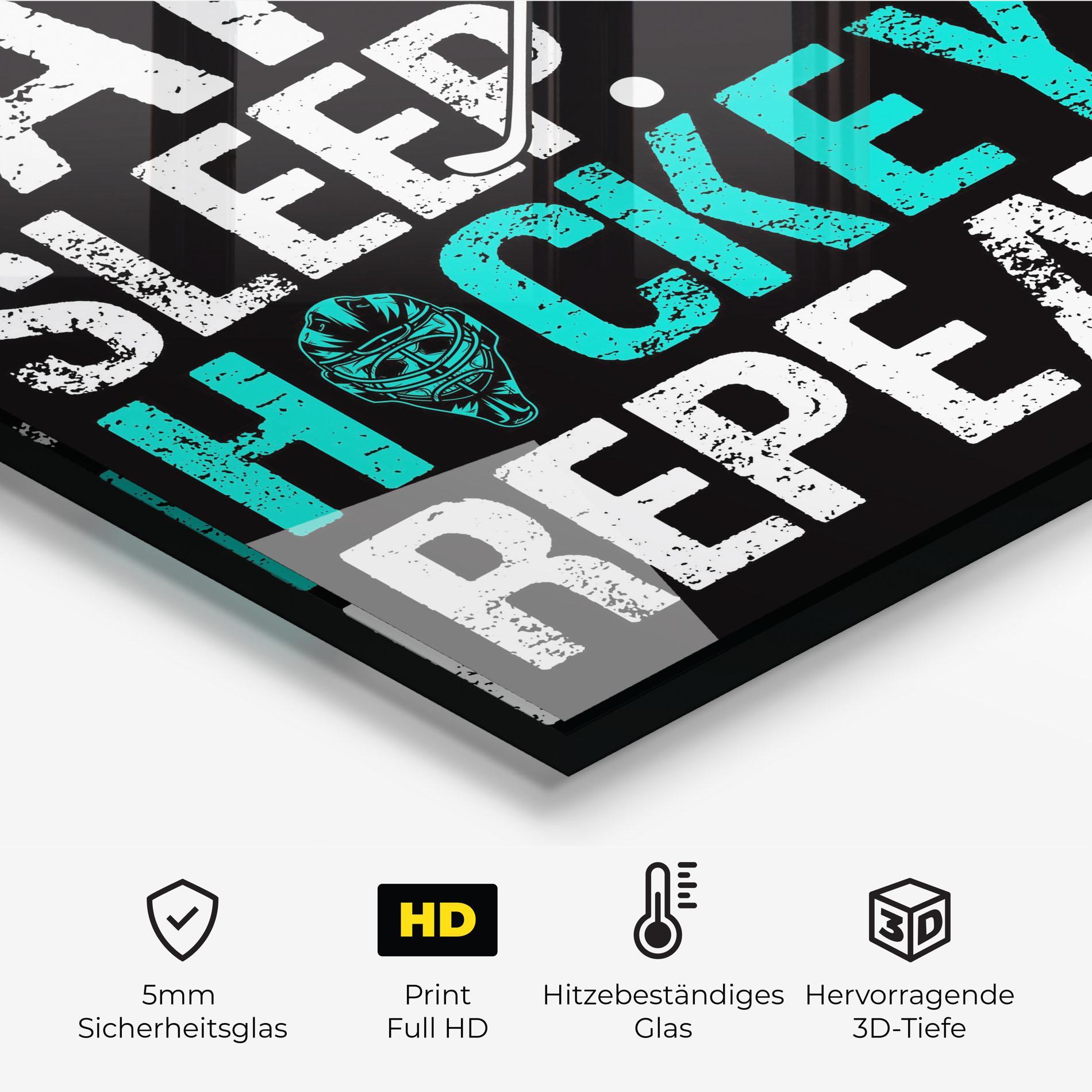 Küchenrückwand Glas Sleep Hockey mockup 2