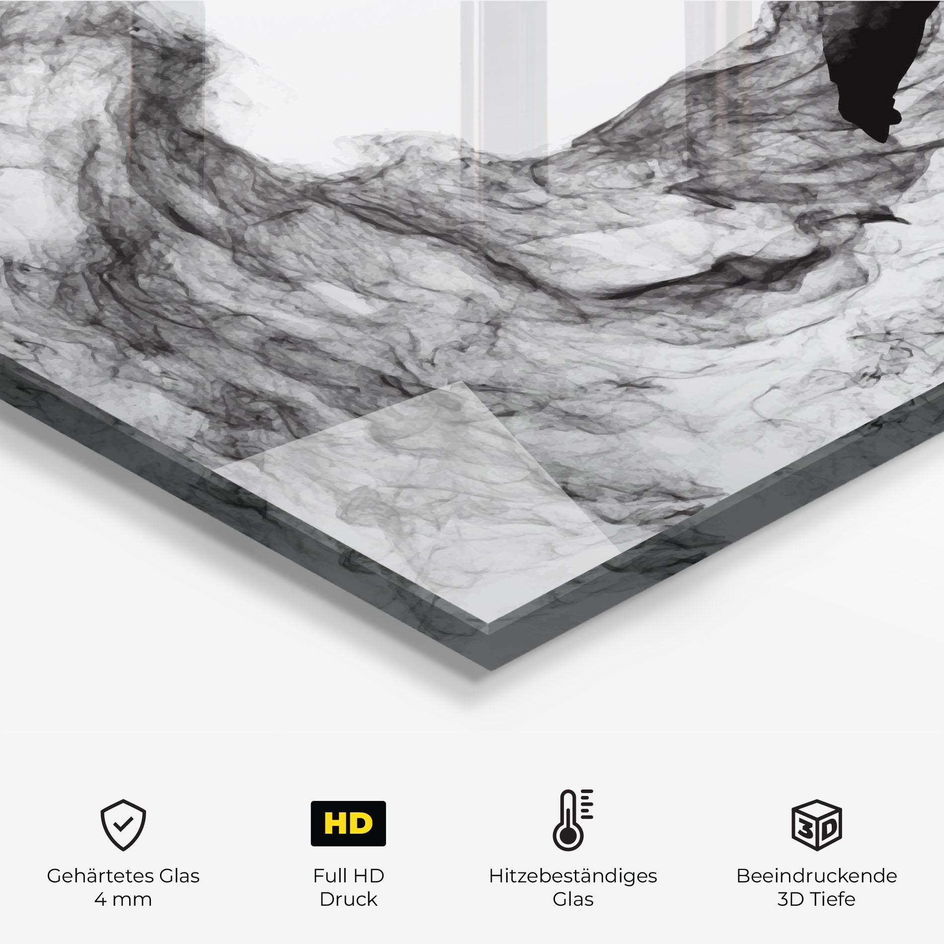 Küchenrückwand Glas Black Smoke Hockey mockup 2