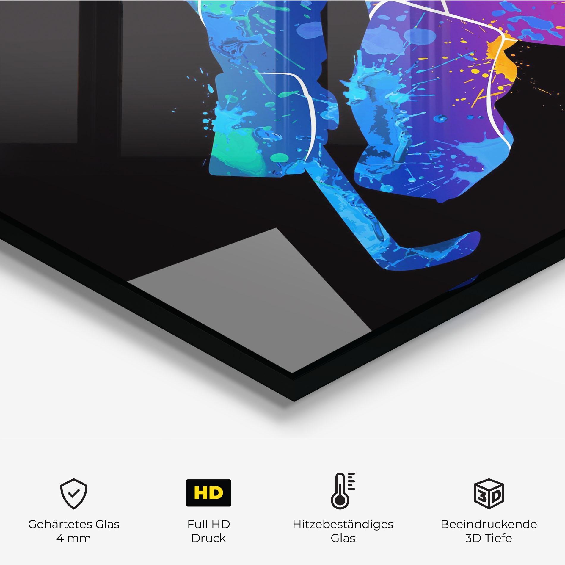 Küchenrückwand Glas Blue Purple Hockey mockup 2