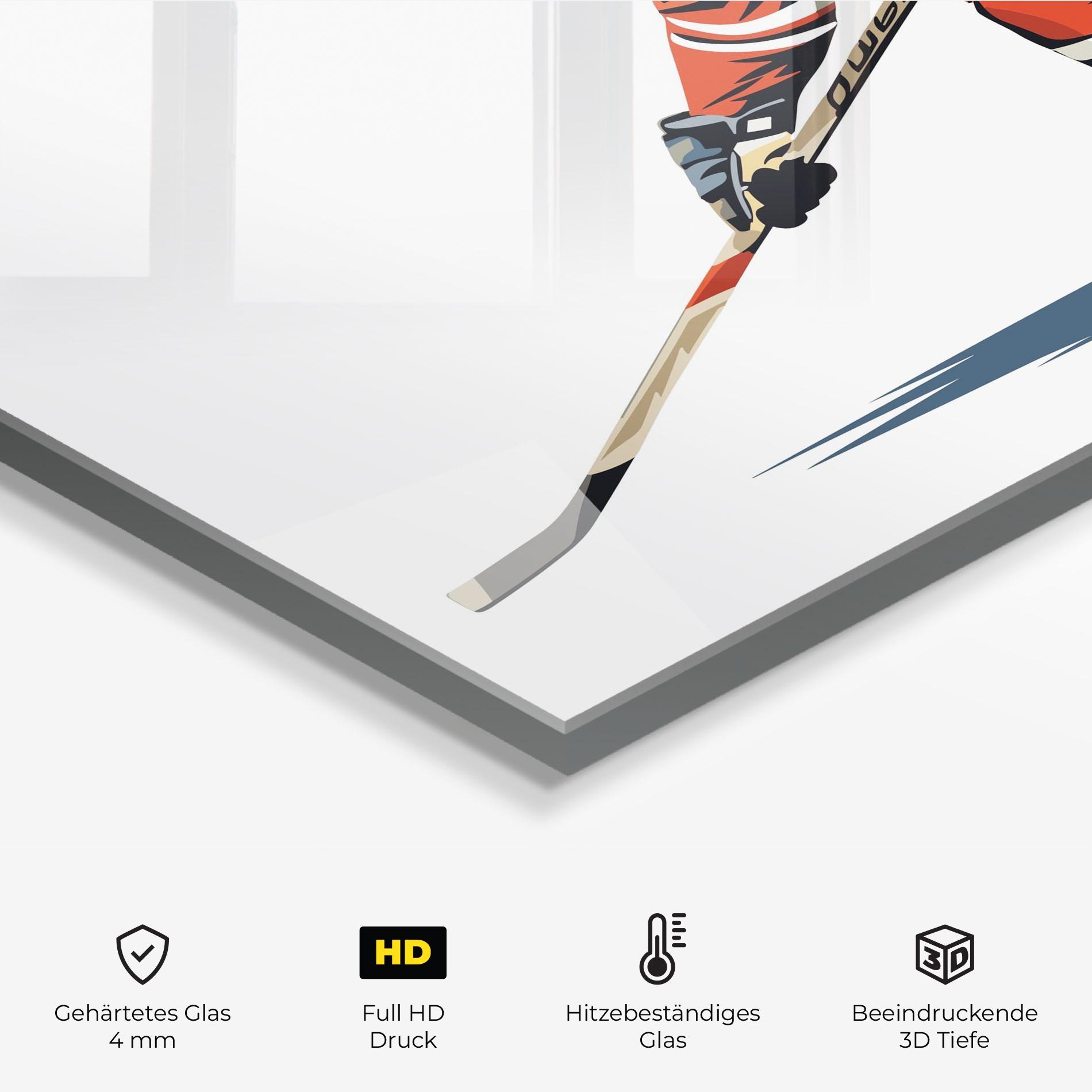 Küchenrückwand Glas Hockey Orange Player mockup 2