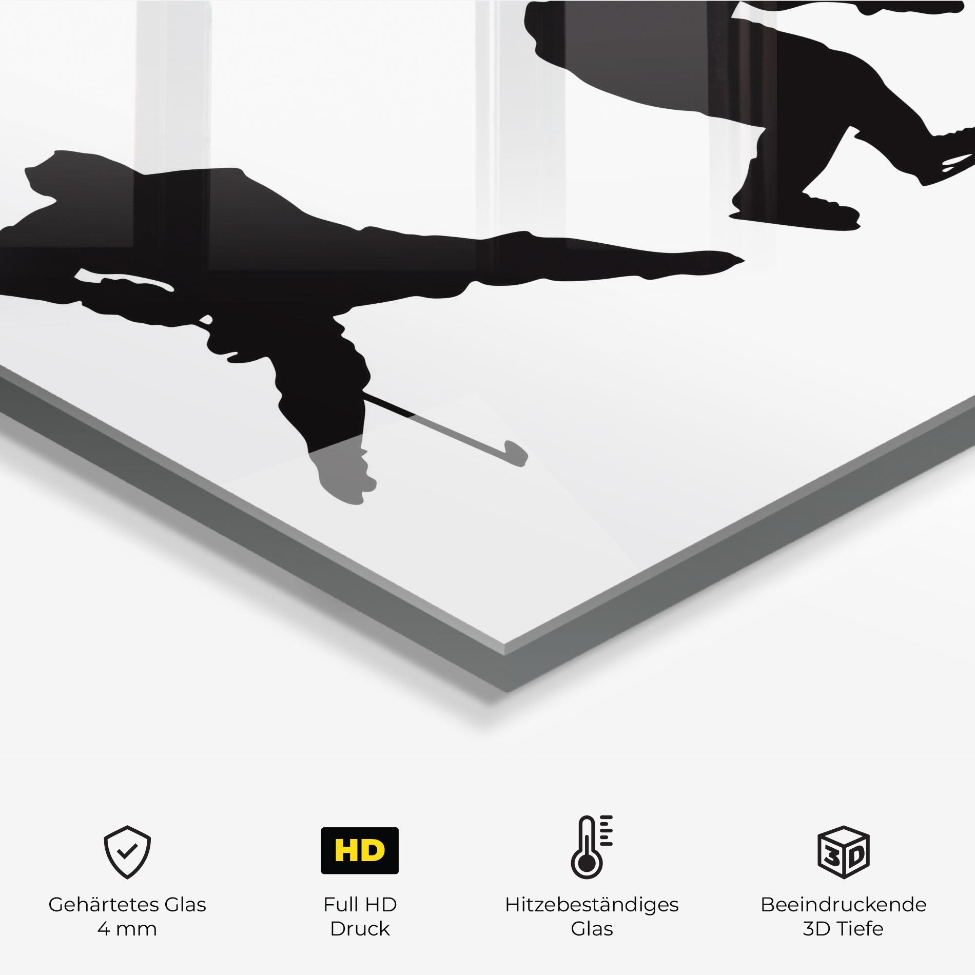 Küchenrückwand Glas Hockey Pose mockup 2