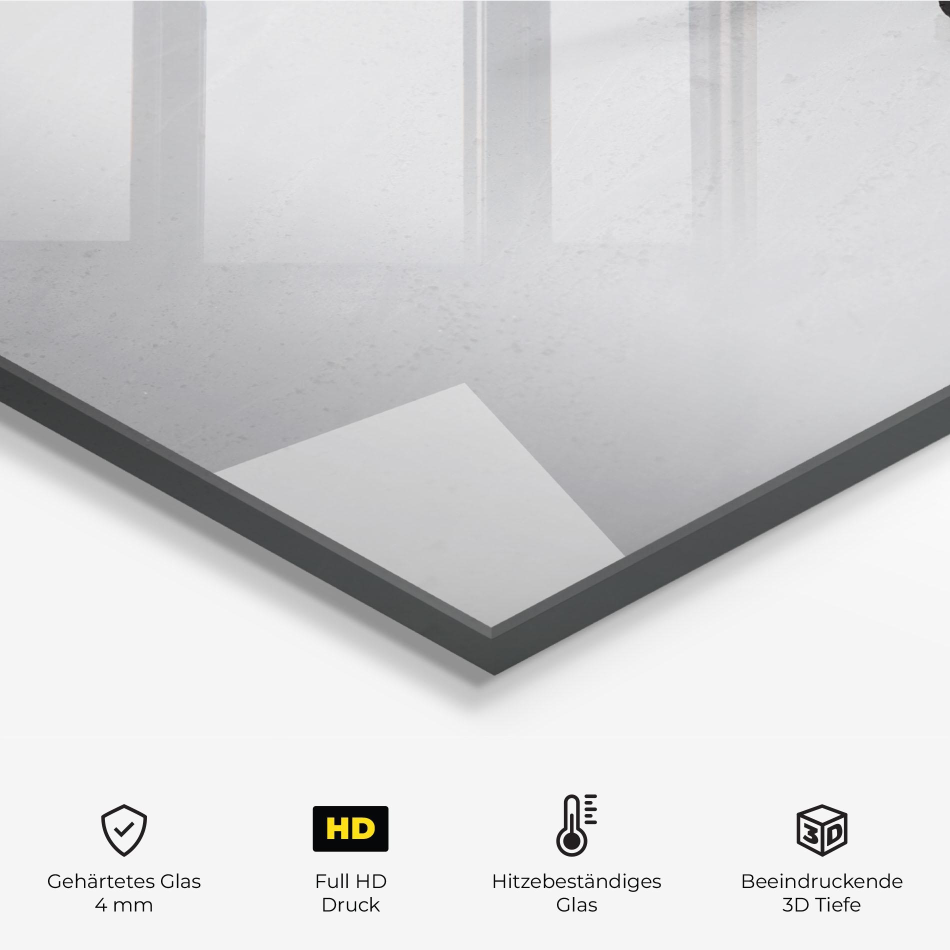 Küchenrückwand Glas Hockey Puck mockup 2