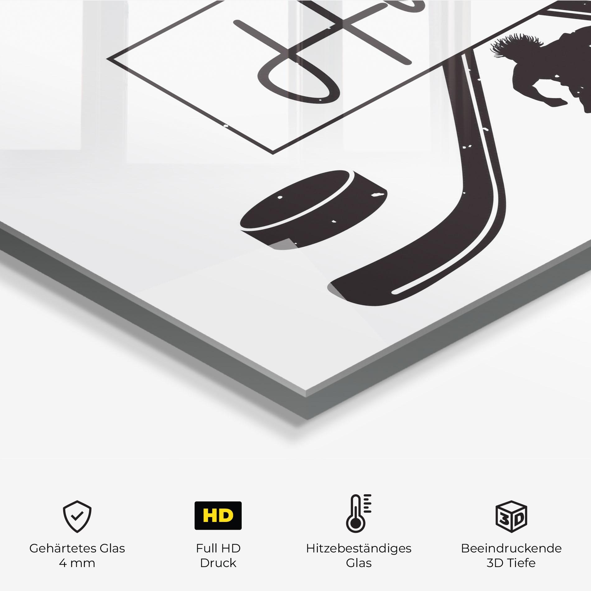 Küchenrückwand Glas Hockey Stick mockup 2