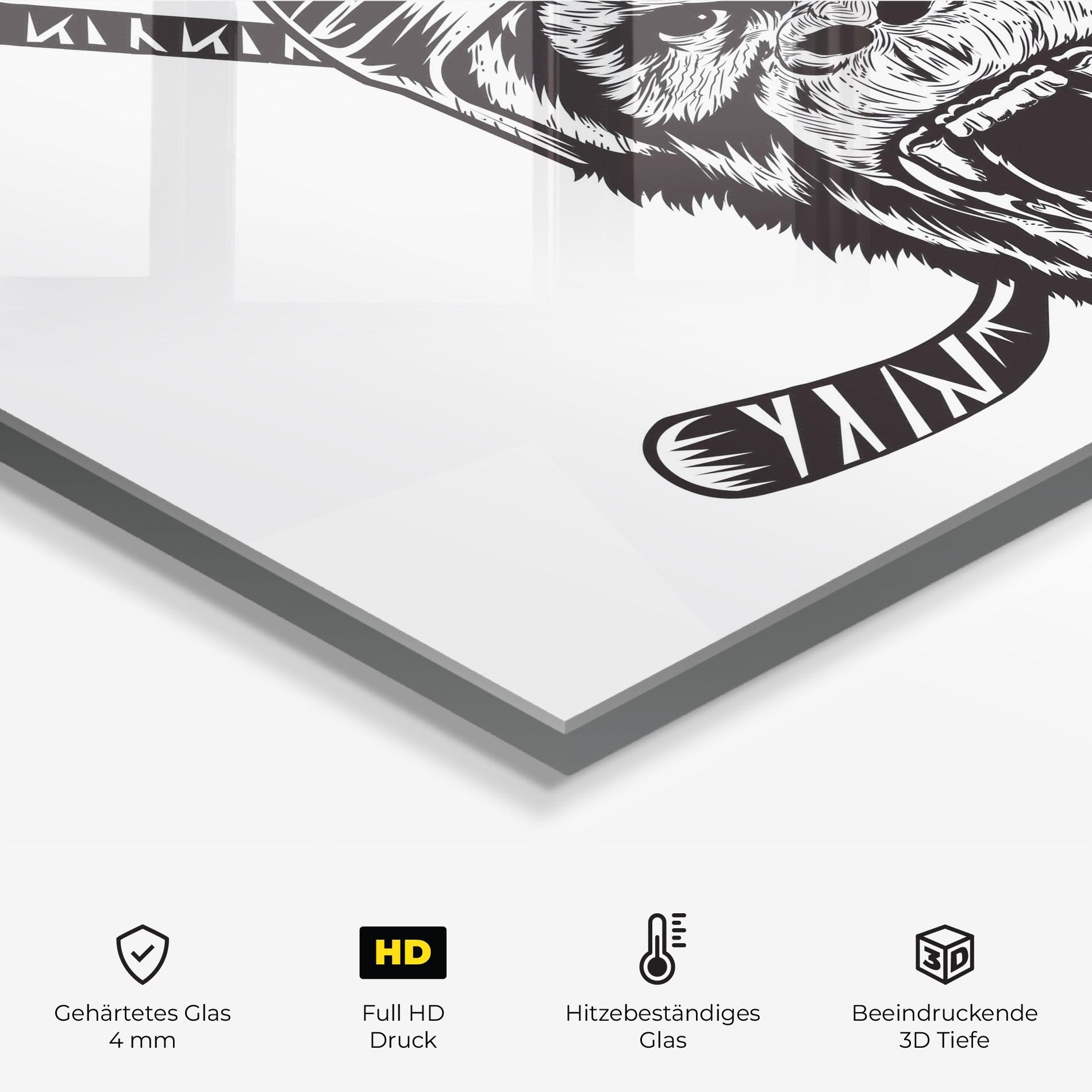 Küchenrückwand Glas Monkey Hockey mockup 2