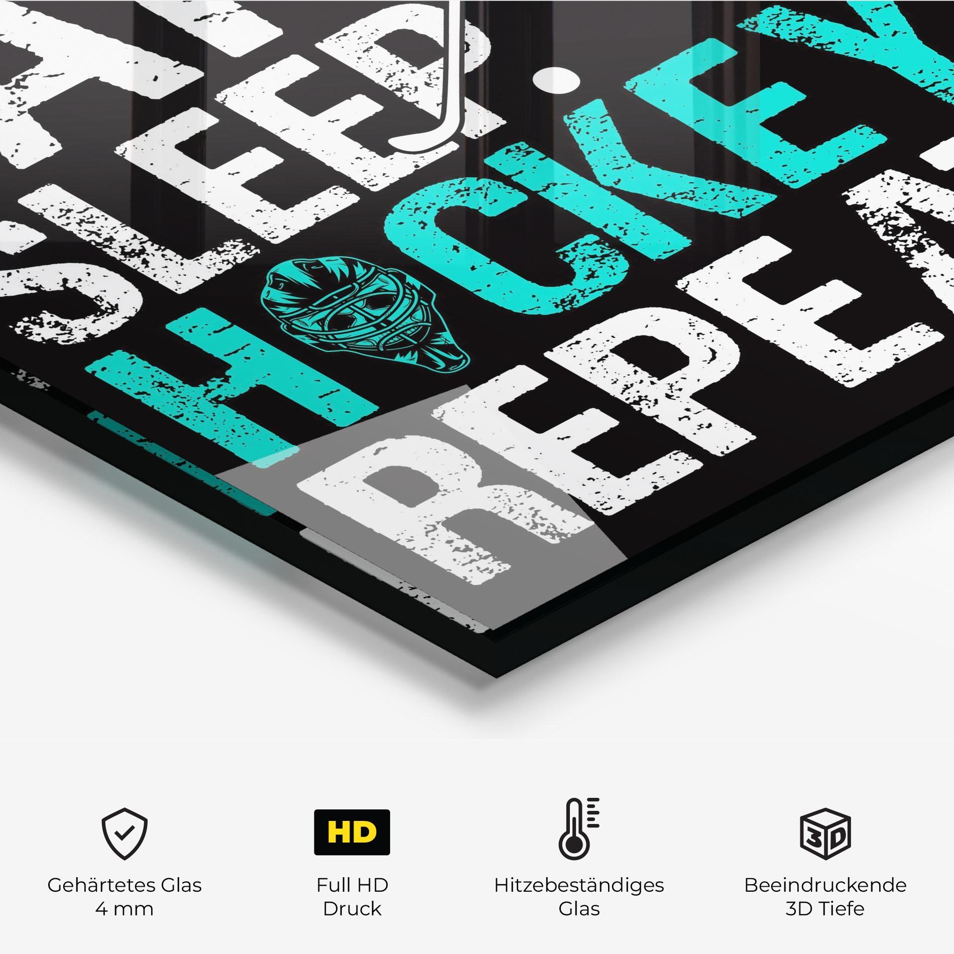 Küchenrückwand Glas Sleep Hockey mockup 2