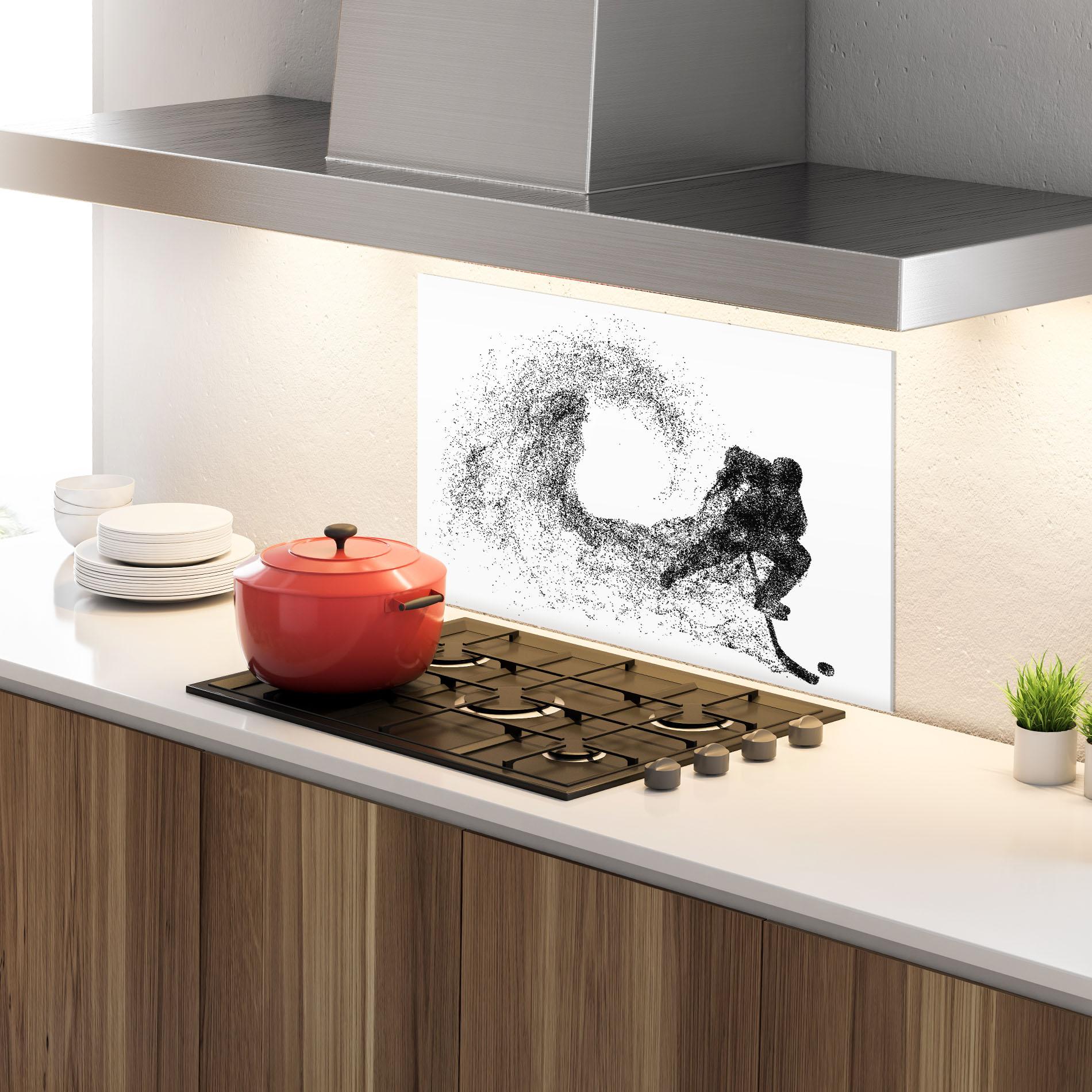 Küchenrückwand Glas Hockey Playing mockup 4