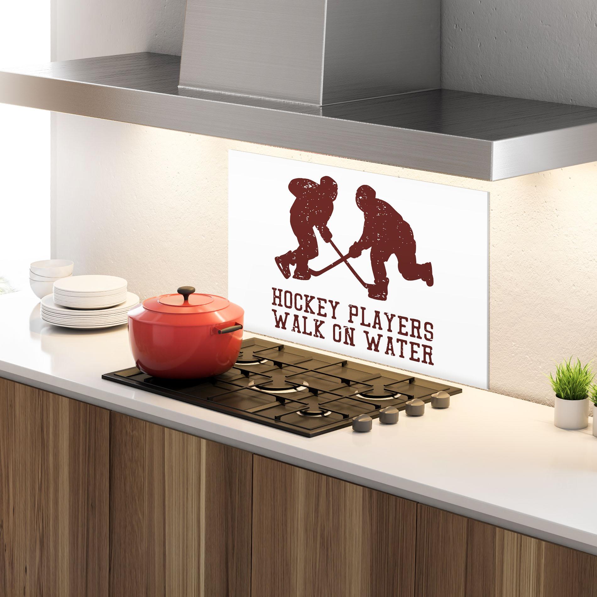 Küchenrückwand Glas Hockey Walk mockup 4