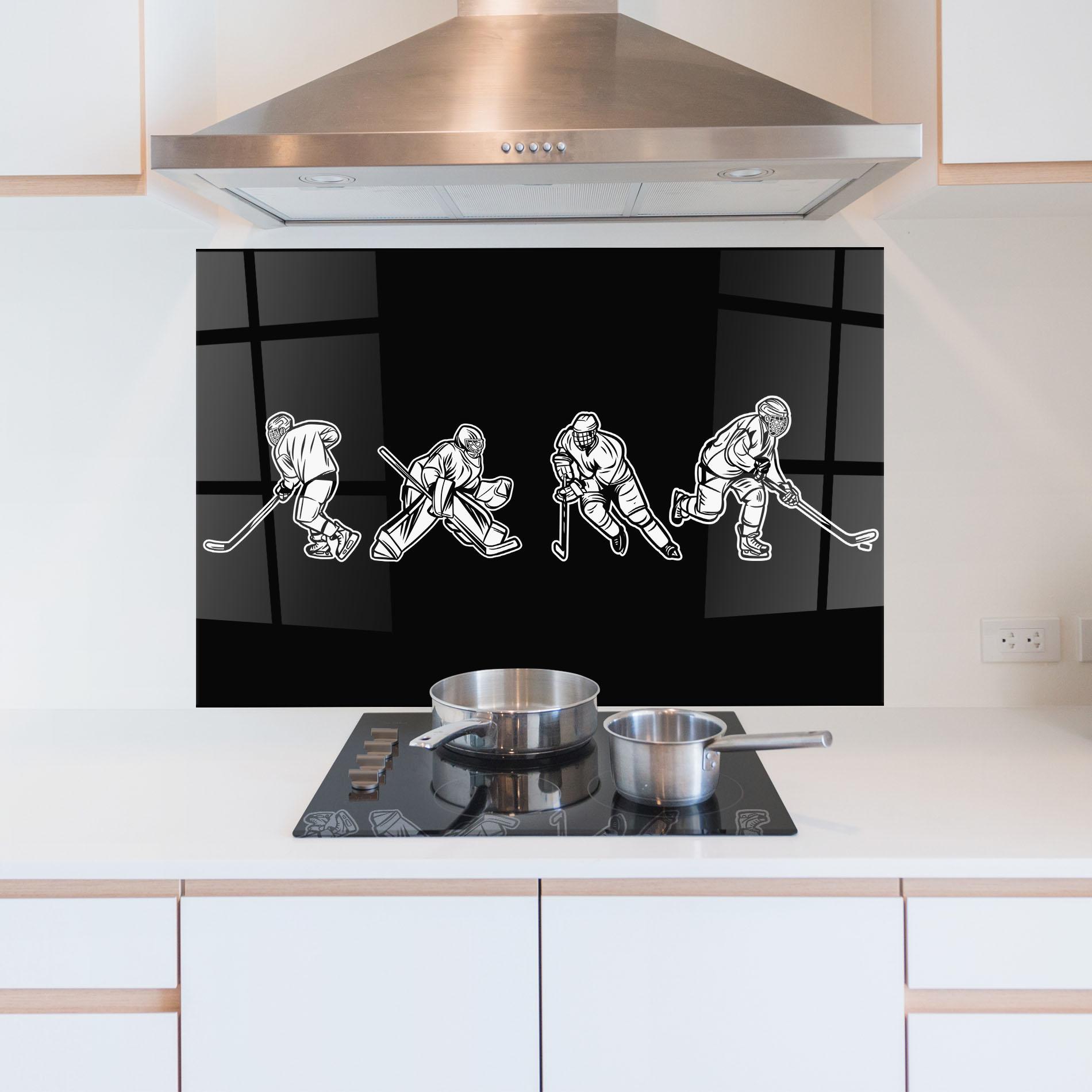 Küchenrückwand Glas Hockey Four mockup 5