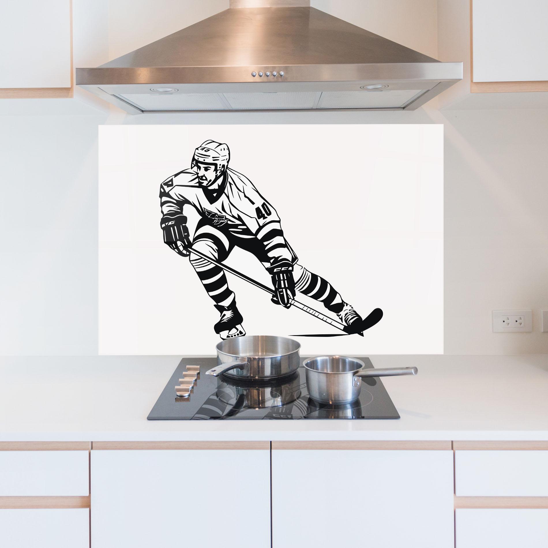 Küchenrückwand Glas Hockey Player mockup 5