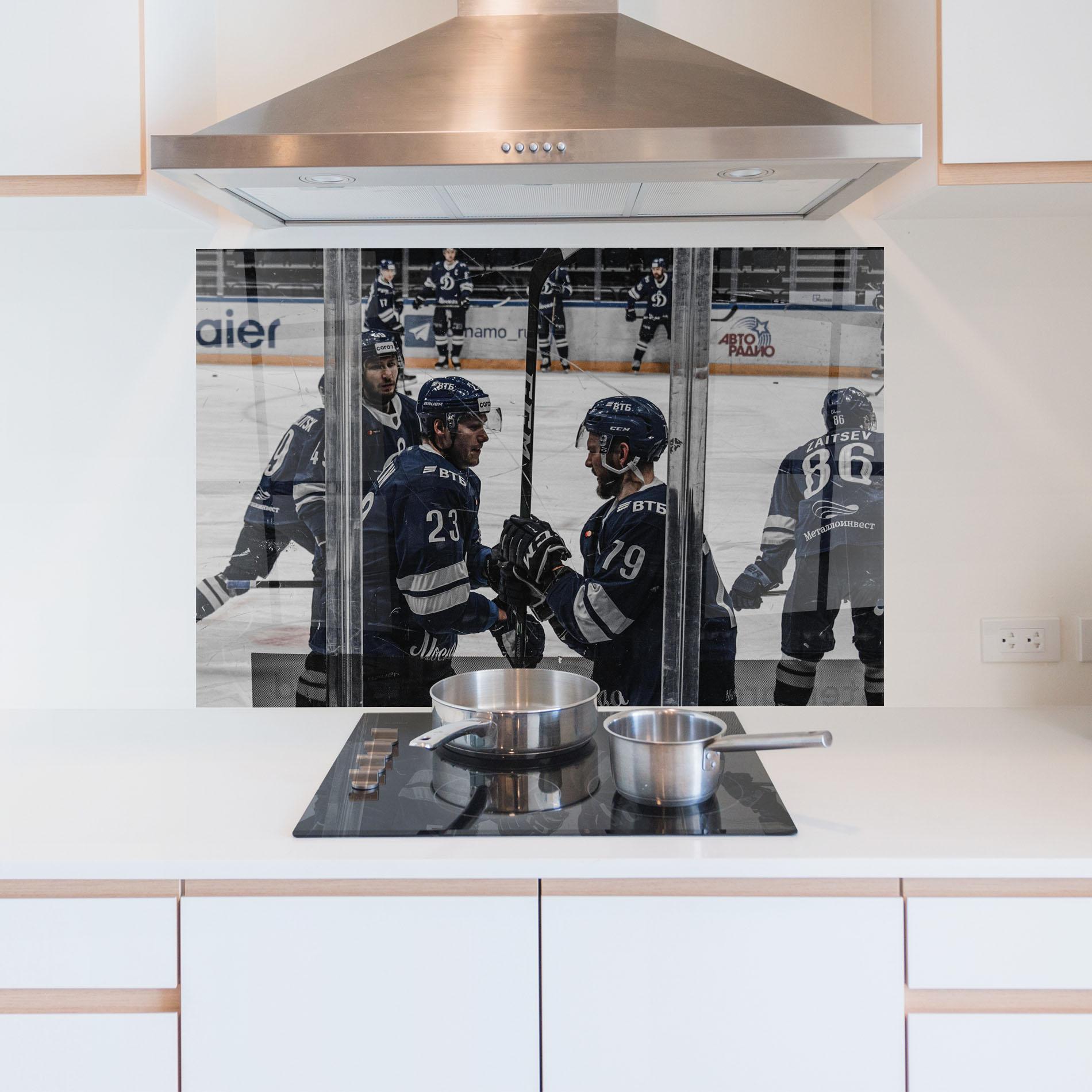 Küchenrückwand Glas Hockey Players mockup 5