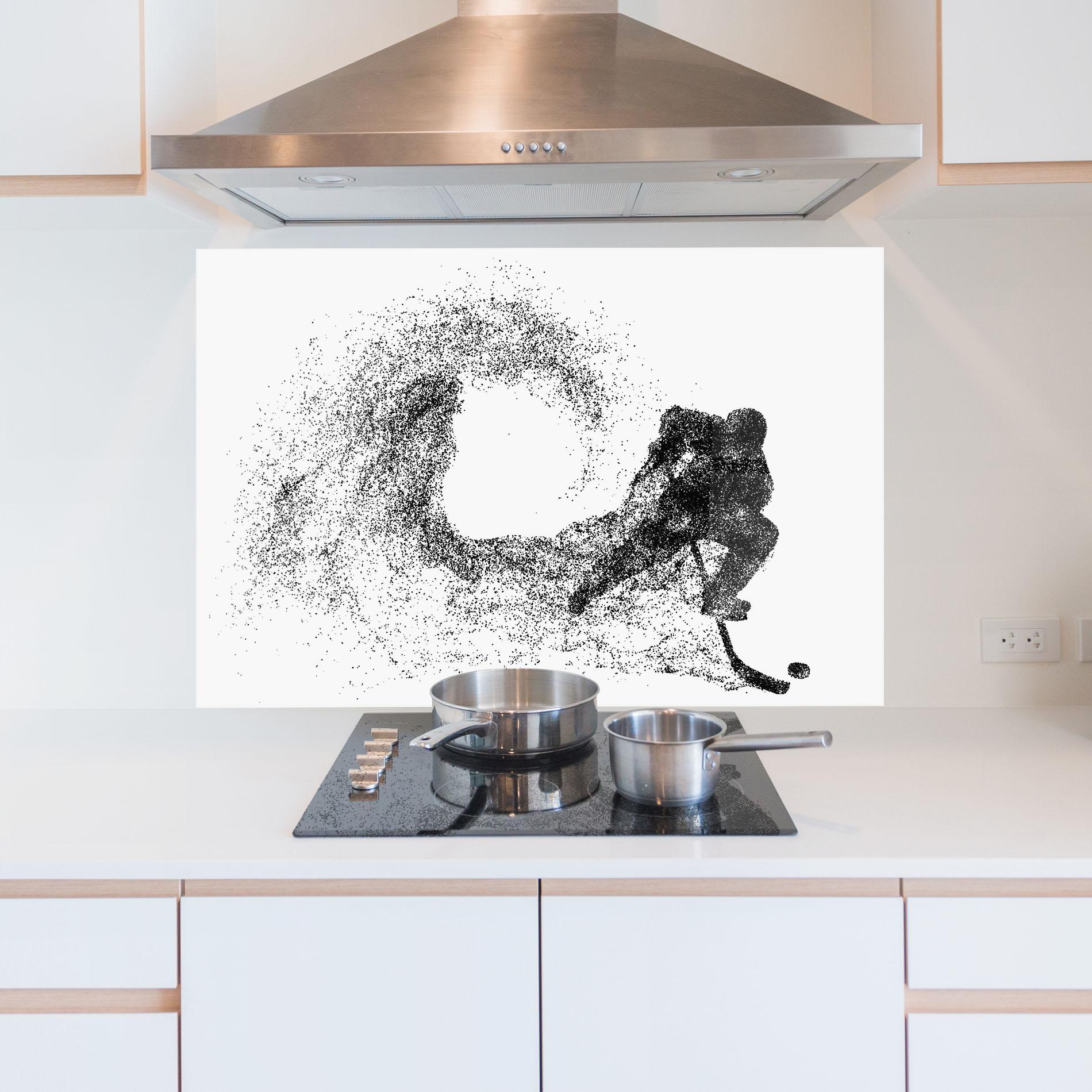 Küchenrückwand Glas Hockey Playing mockup 5