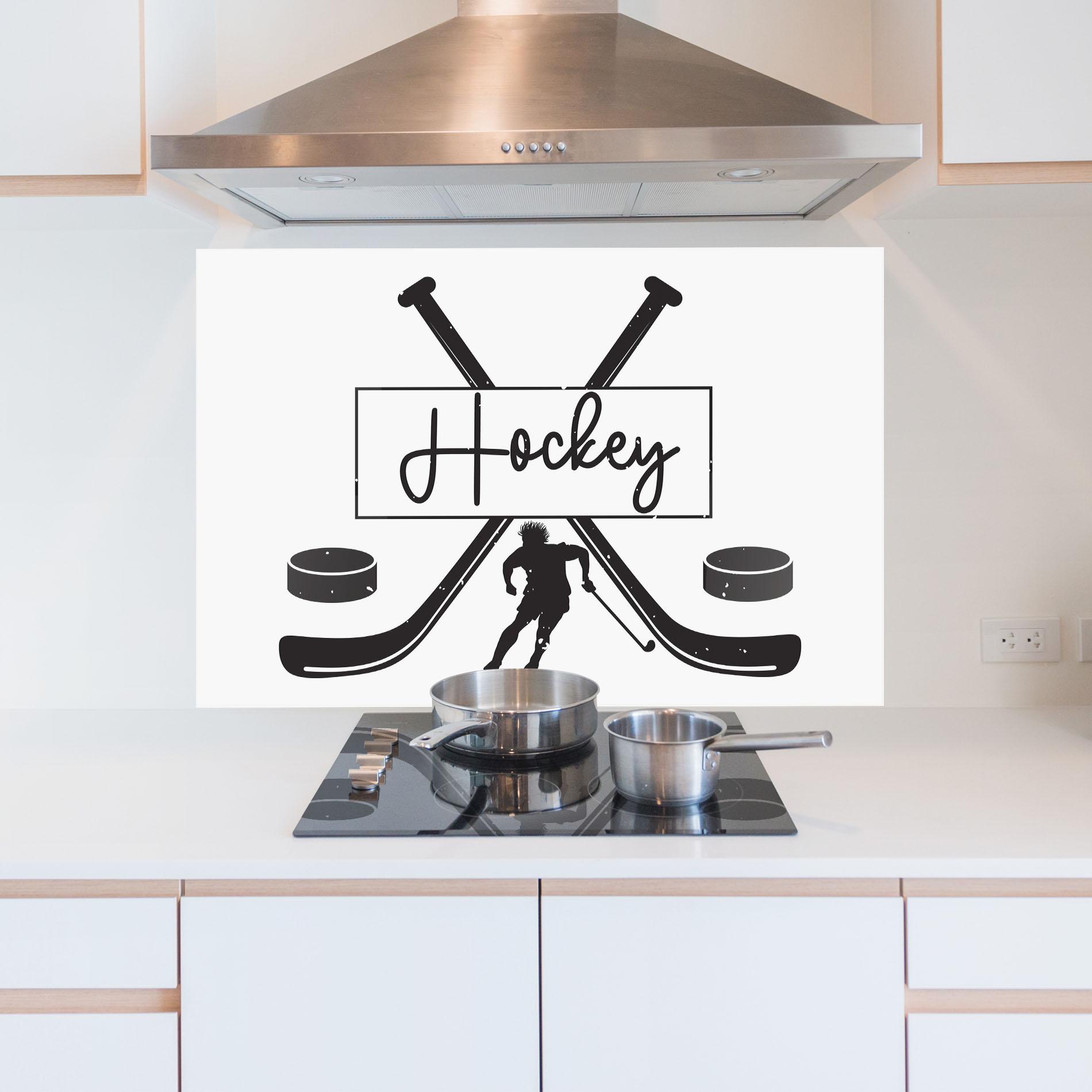 Küchenrückwand Glas Hockey Stick mockup 5