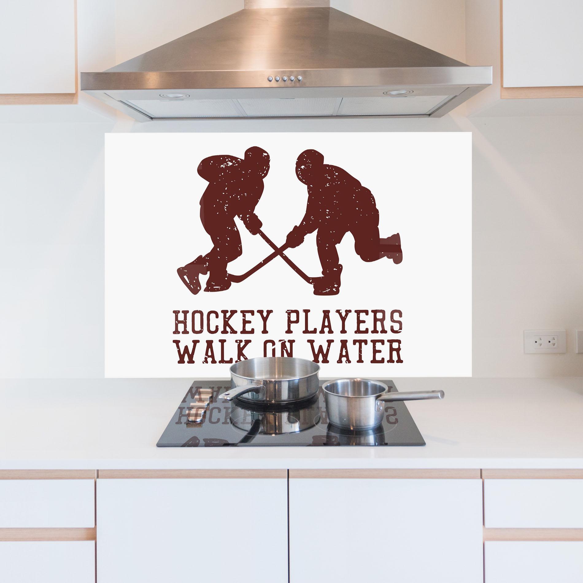 Küchenrückwand Glas Hockey Walk mockup 5