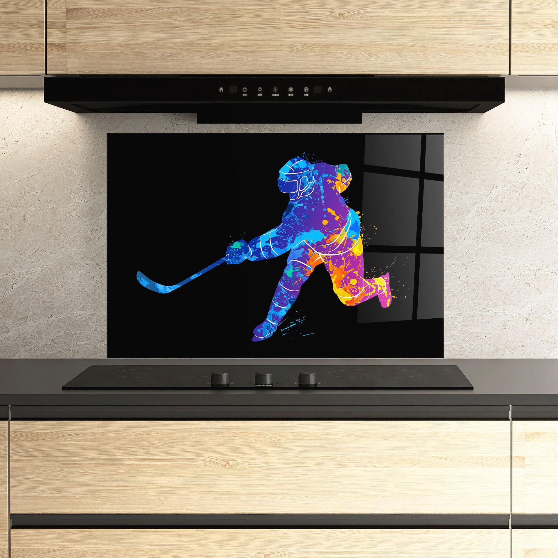 Küchenrückwand Glas Color Mix Art mockup 3