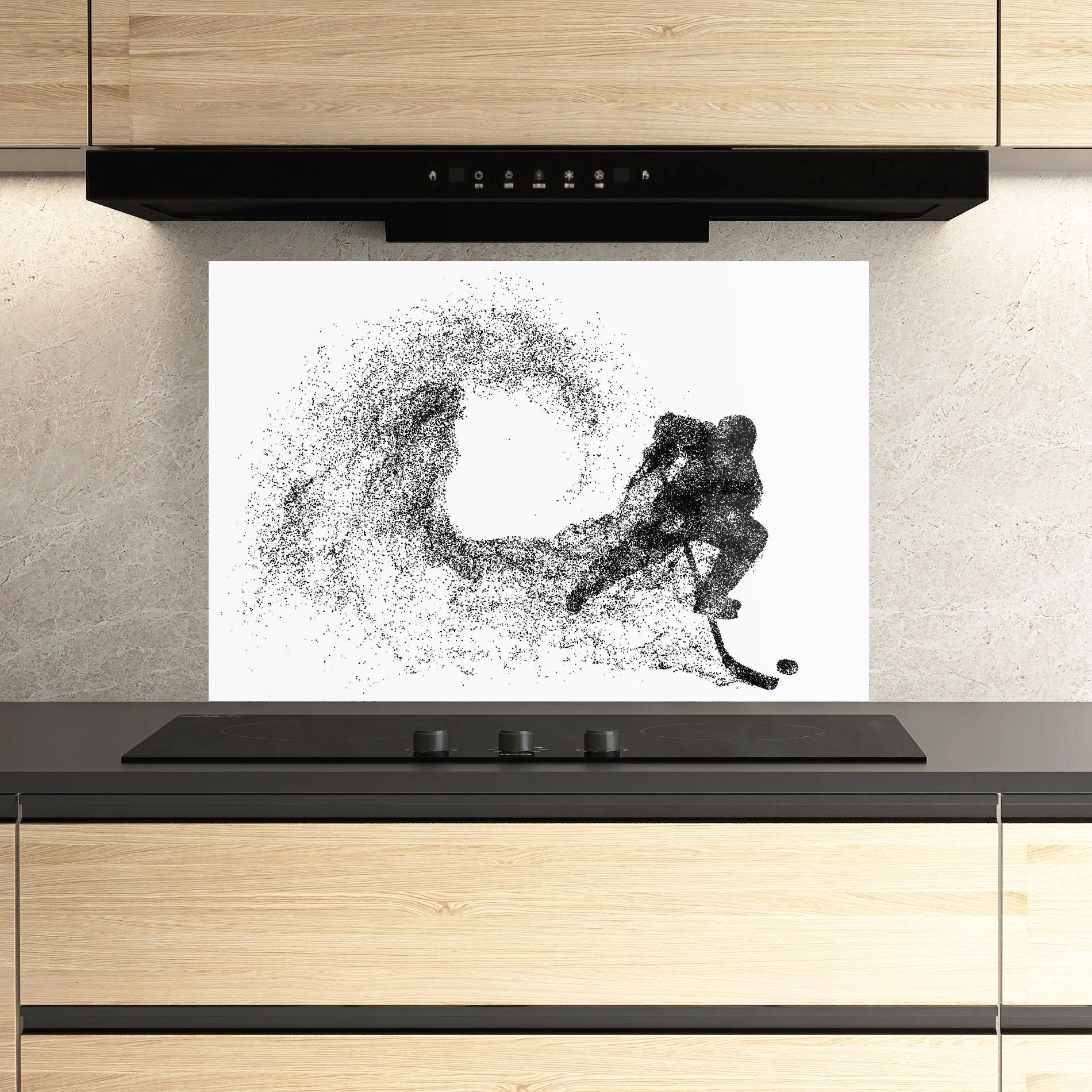 Küchenrückwand Glas Hockey Playing mockup 3