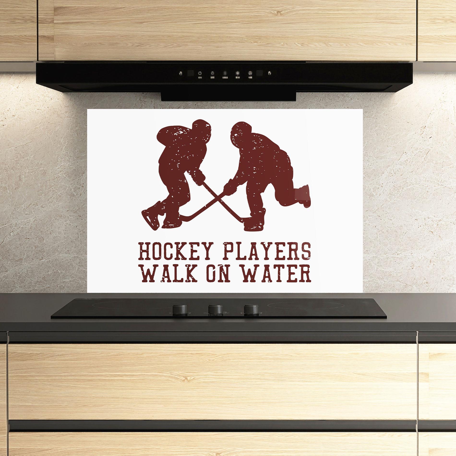 Küchenrückwand Glas Hockey Walk mockup 3