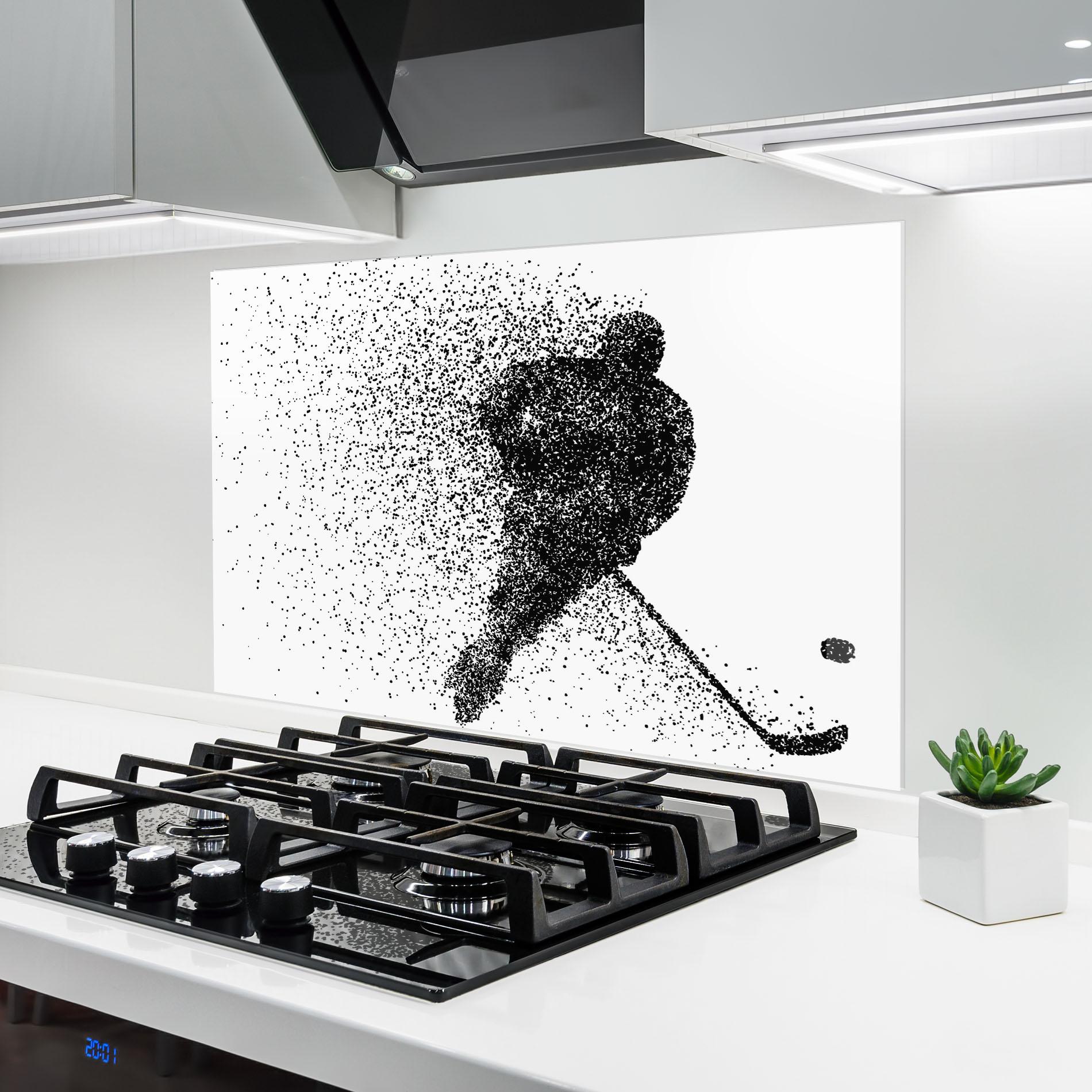 Küchenrückwand Glas Hockey Art mockup 6