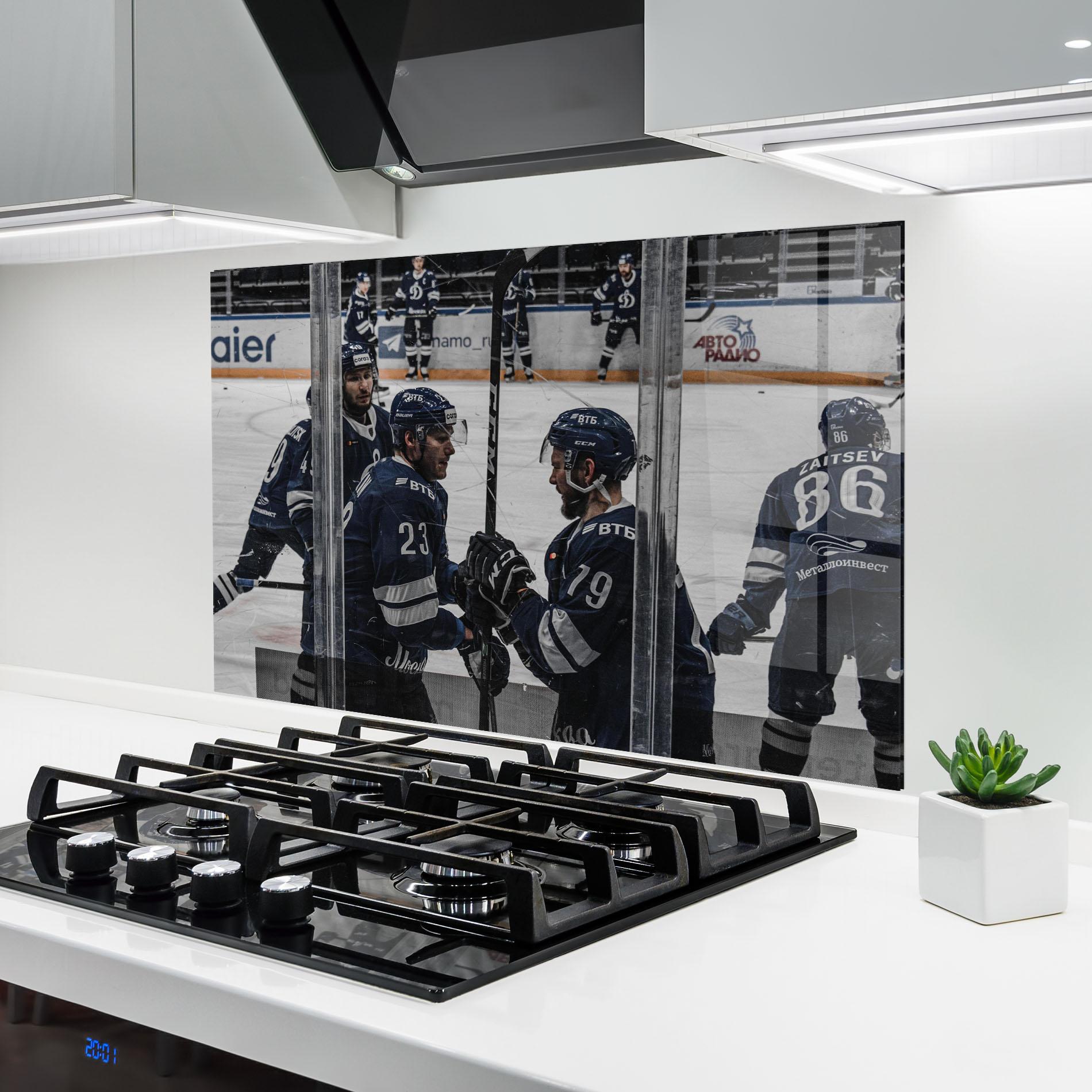 Küchenrückwand Glas Hockey Players mockup 6