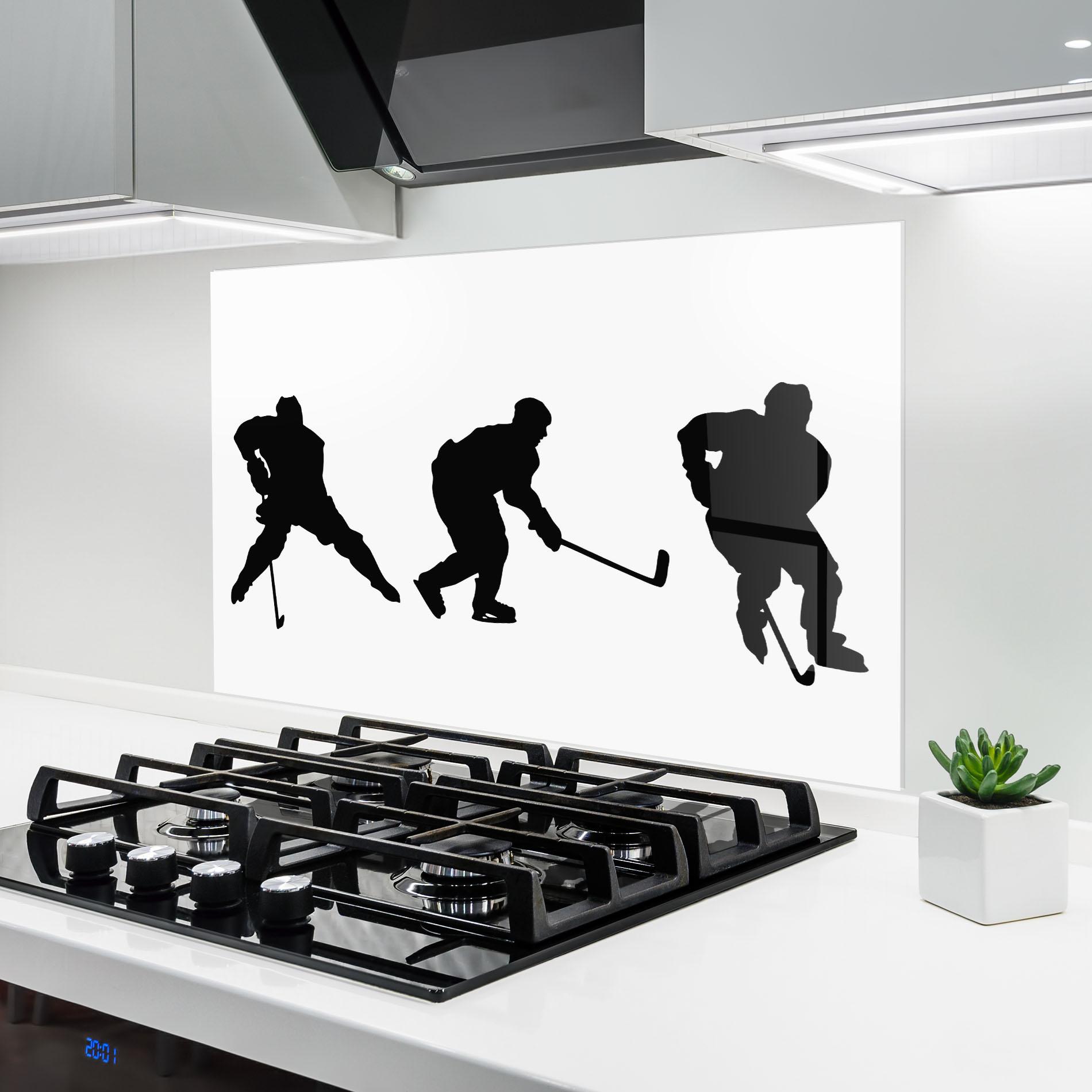 Küchenrückwand Glas Hockey Pose mockup 6