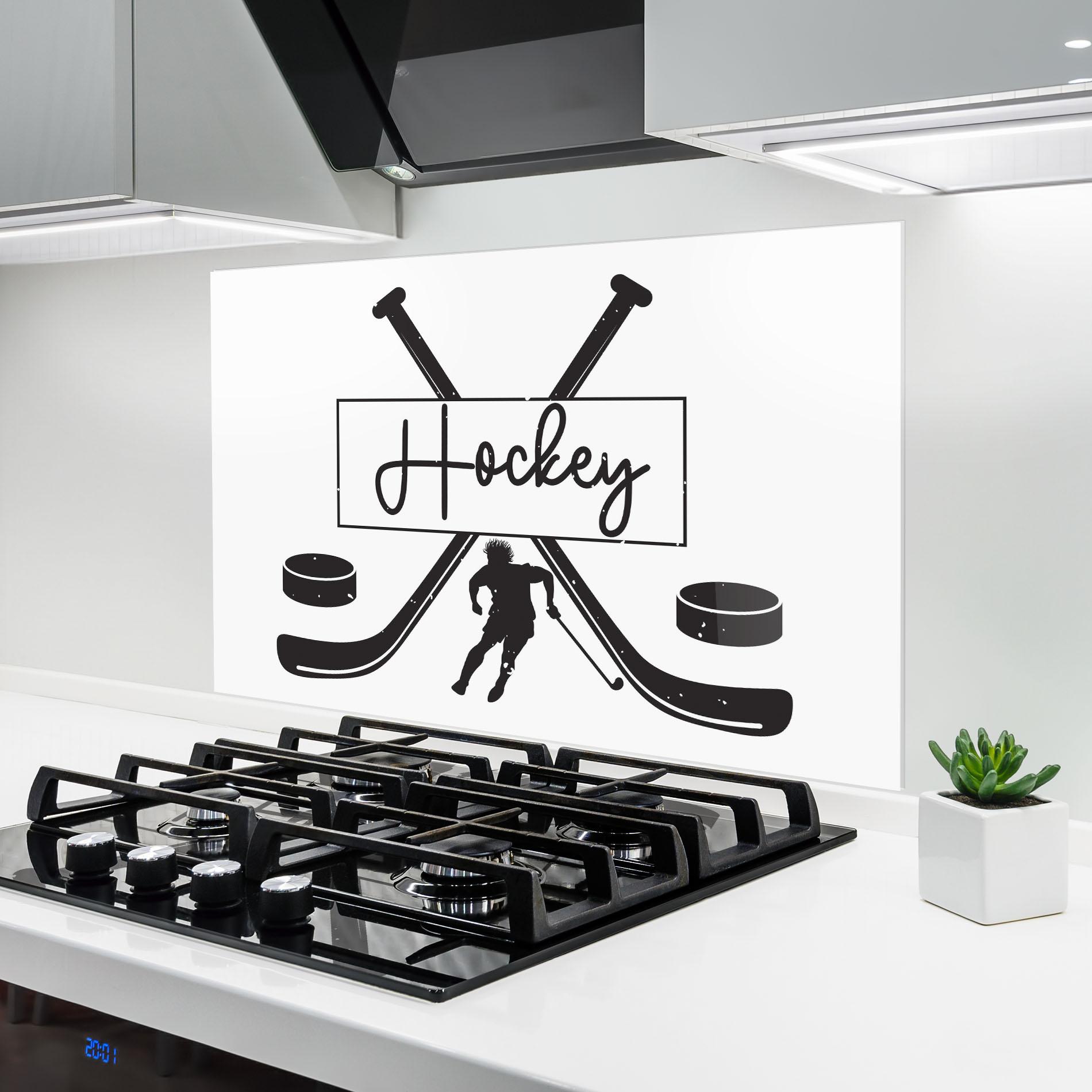 Küchenrückwand Glas Hockey Stick mockup 6