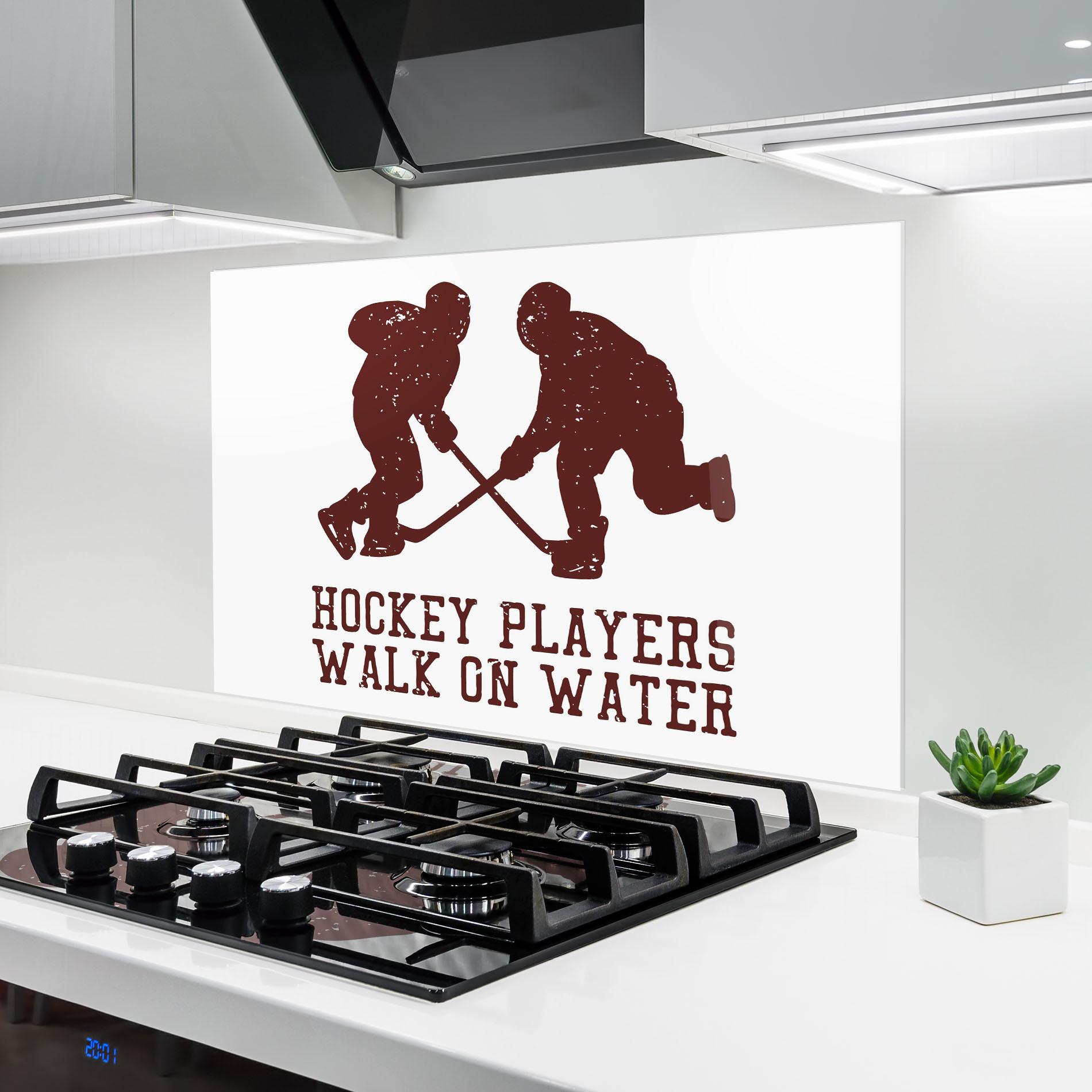 Küchenrückwand Glas Hockey Walk mockup 6
