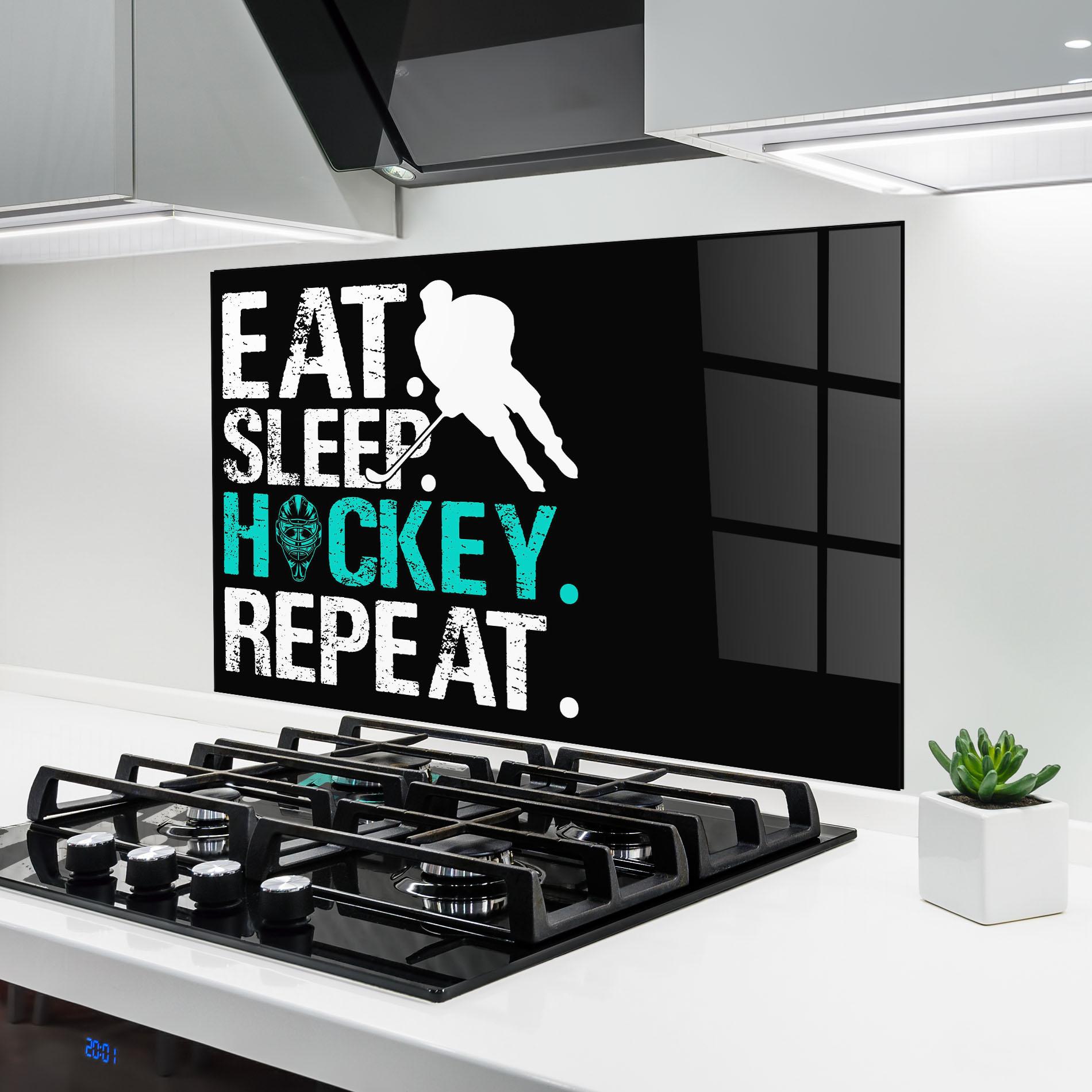 Küchenrückwand Glas Sleep Hockey mockup 6