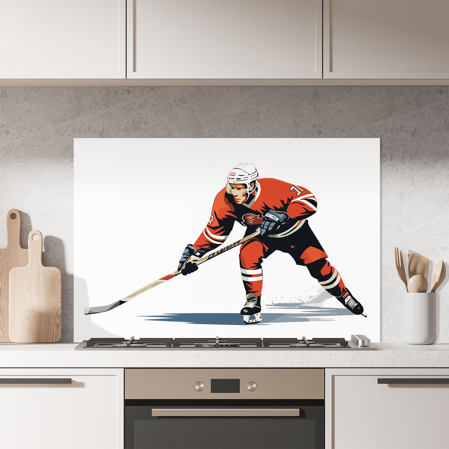 Hockey Orange Player mockup 7