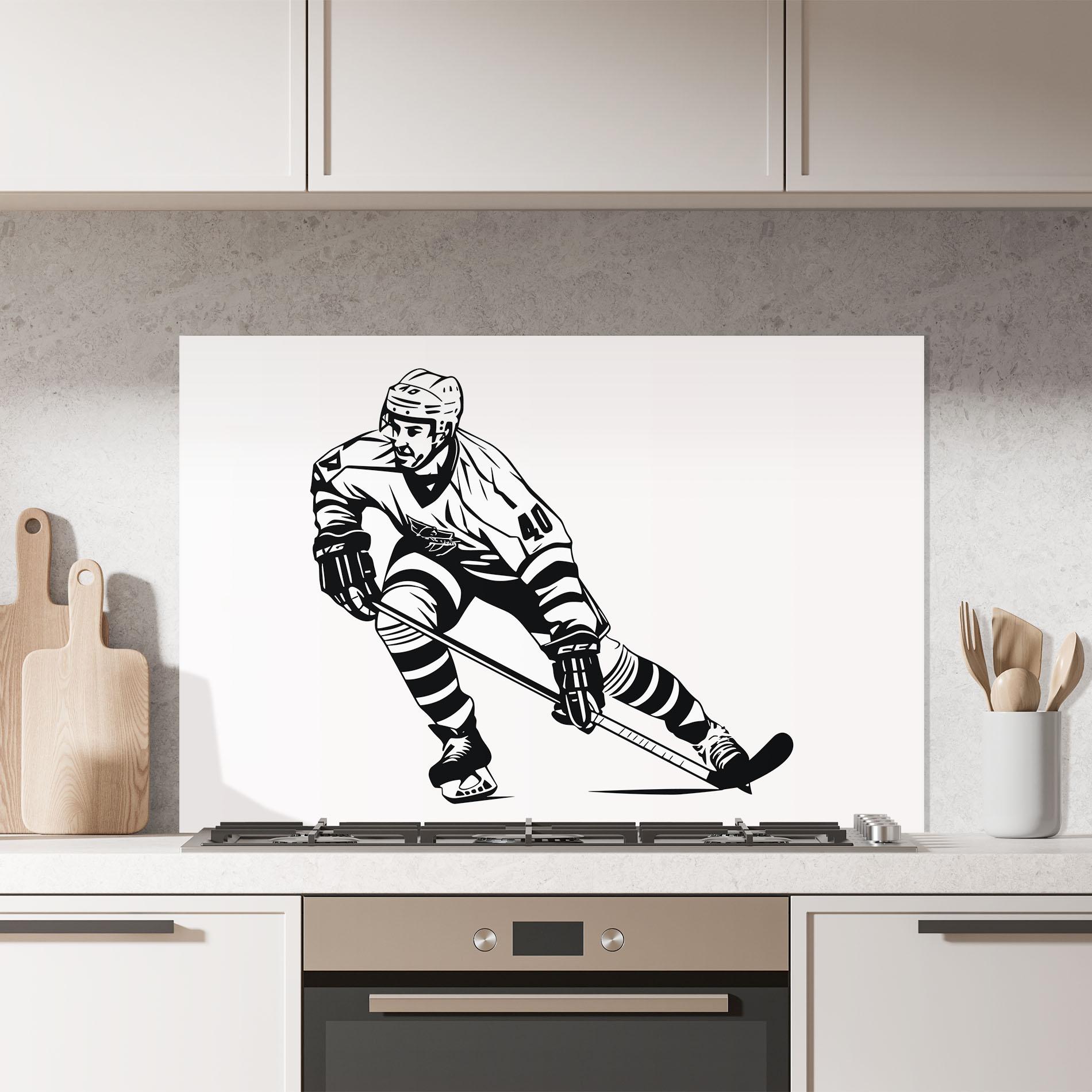Küchenrückwand Glas Hockey Player mockup 7