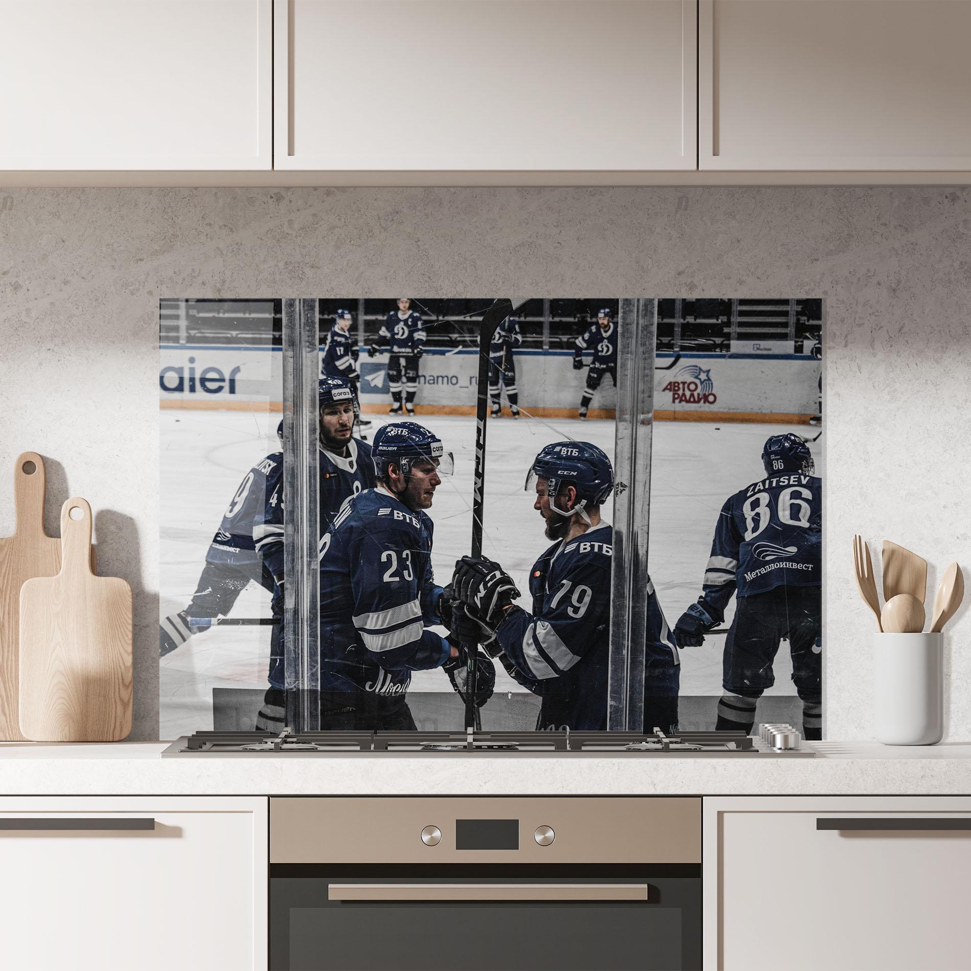 Küchenrückwand Glas Hockey Players mockup 7