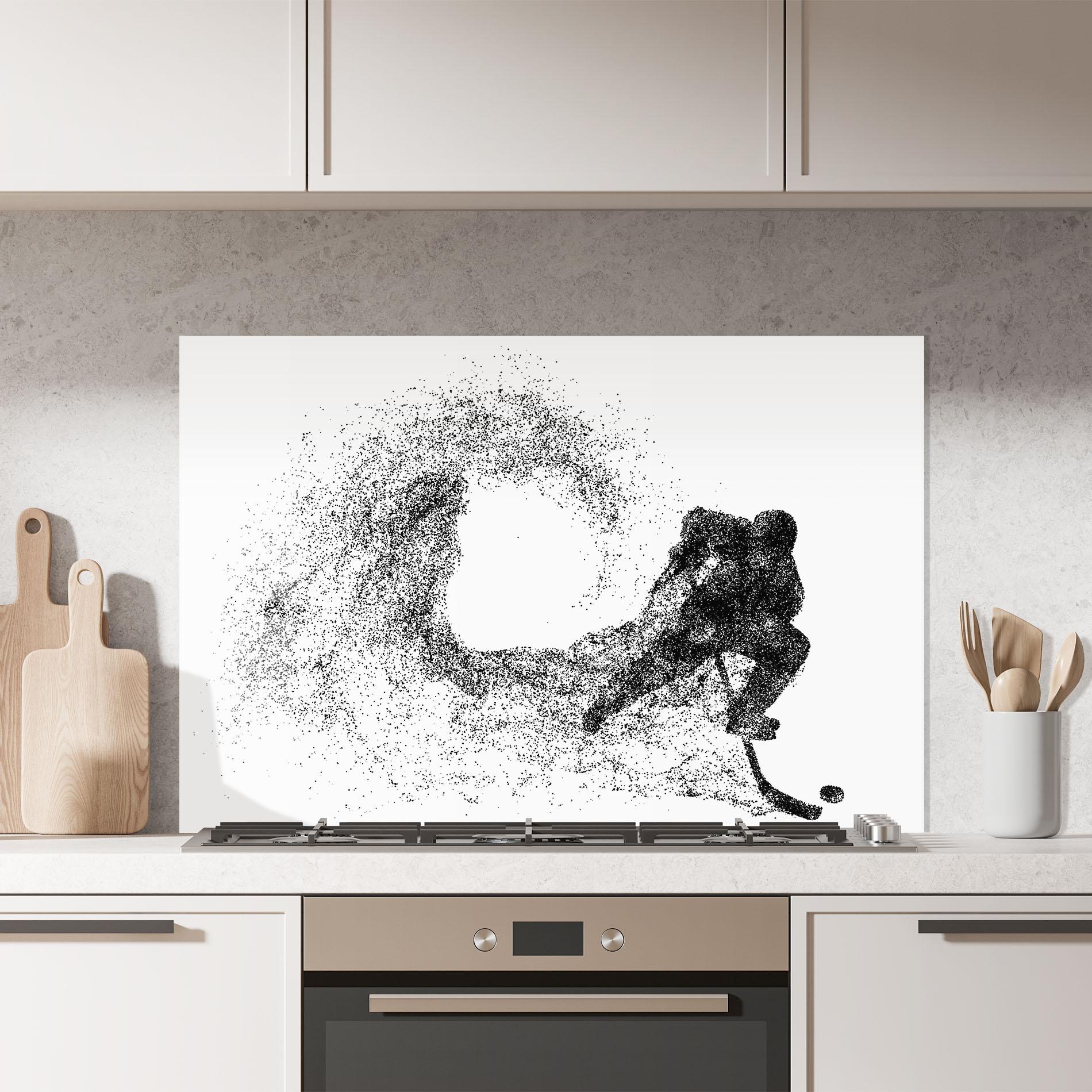 Küchenrückwand Glas Hockey Playing mockup 7