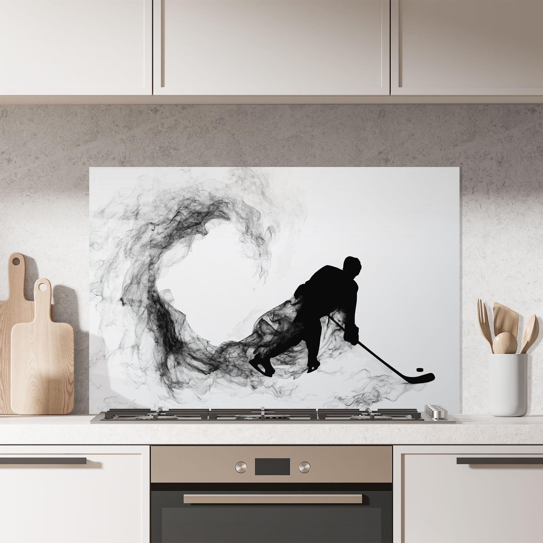 Küchenrückwand Glas Hockey Smoke mockup 7