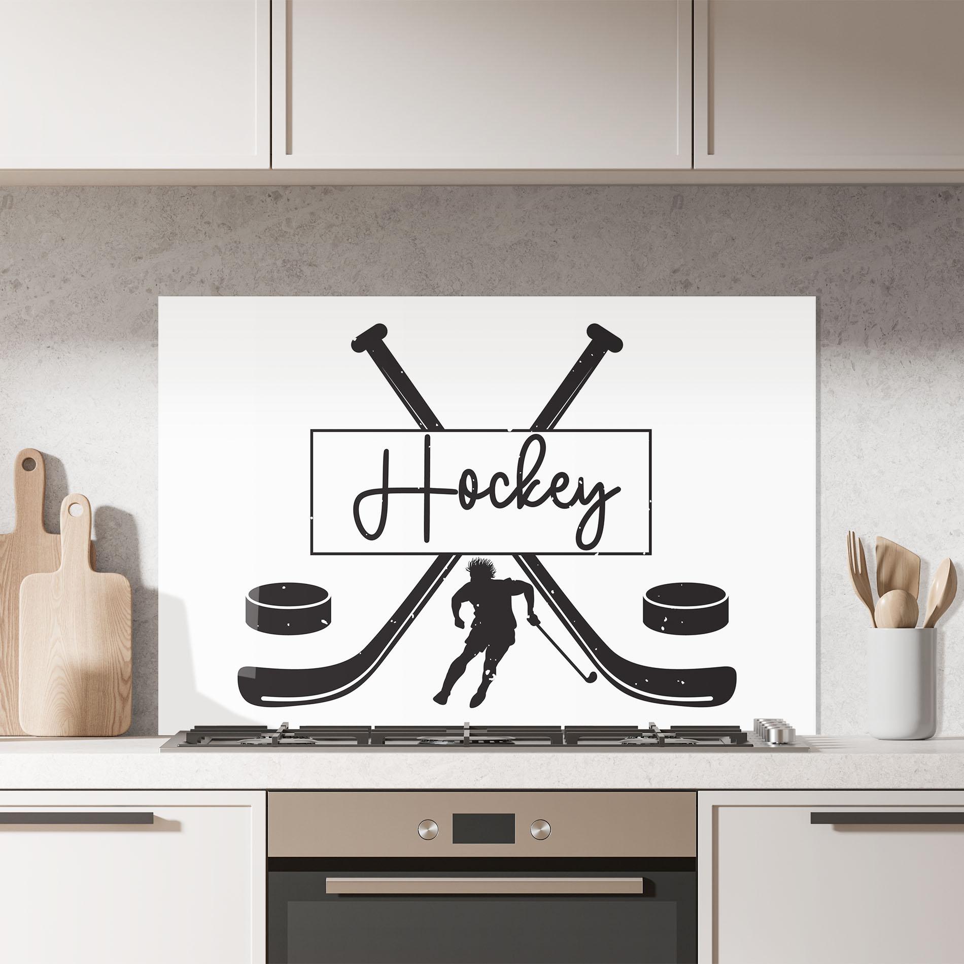 Küchenrückwand Glas Hockey Stick mockup 7