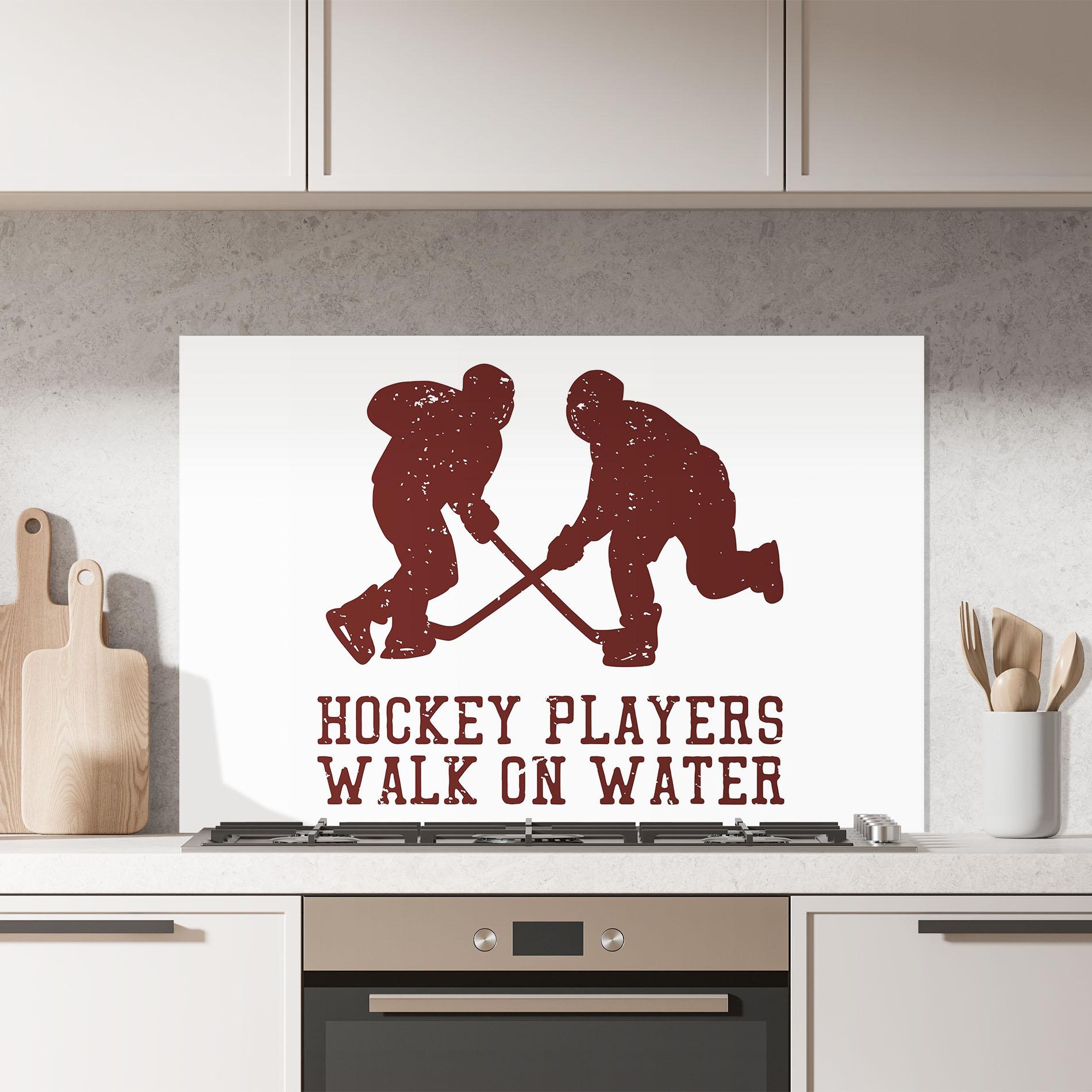Küchenrückwand Glas Hockey Walk mockup 7