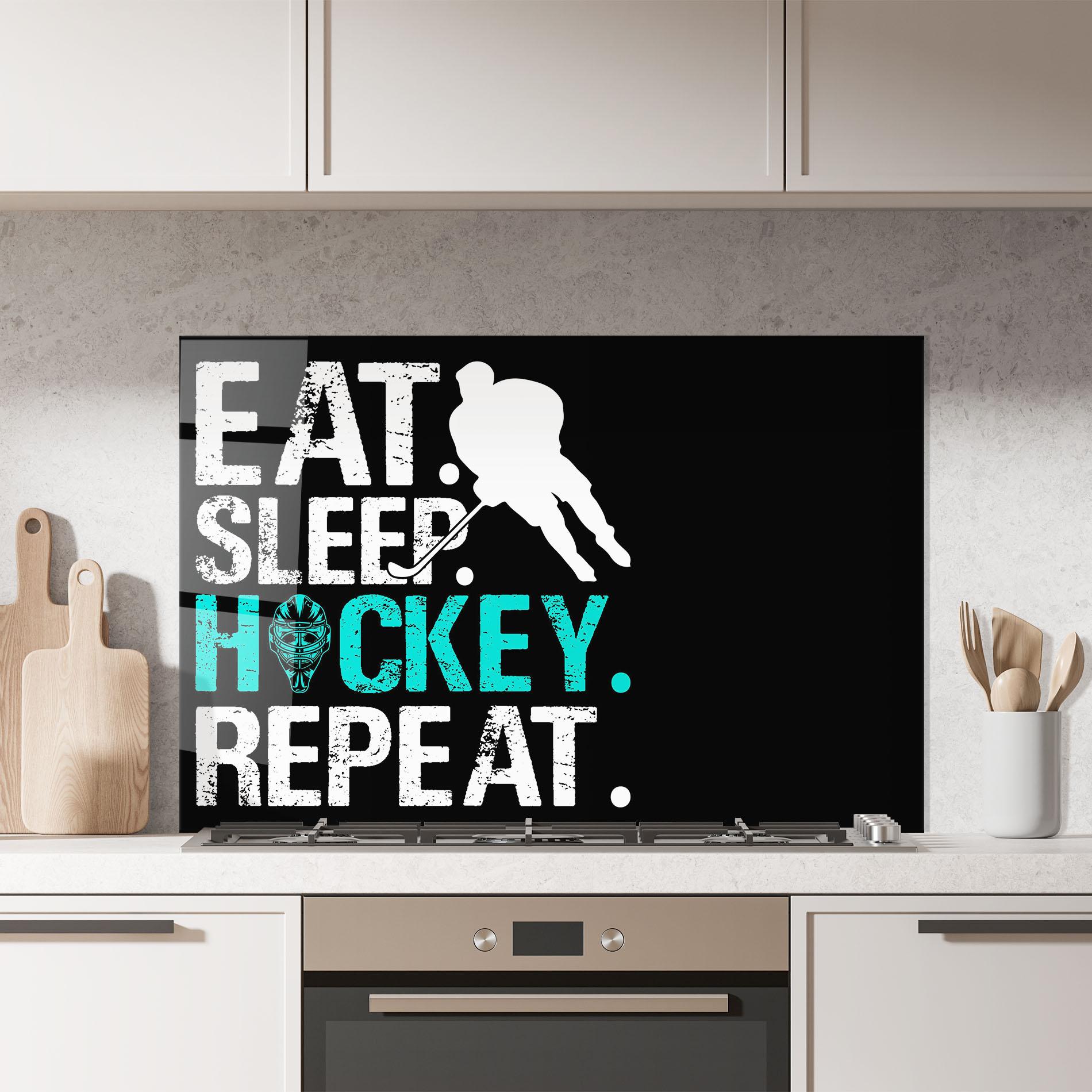 Küchenrückwand Glas Sleep Hockey mockup 7