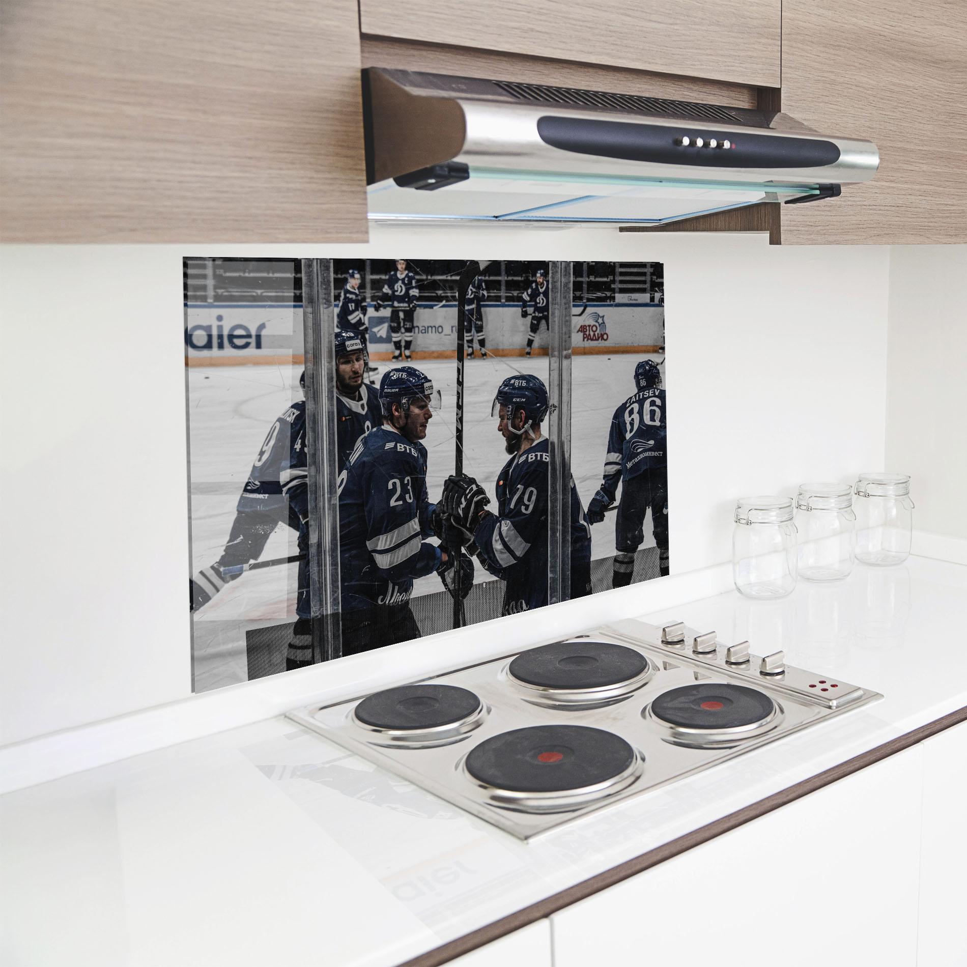 Küchenrückwand Glas Hockey Players mockup 8