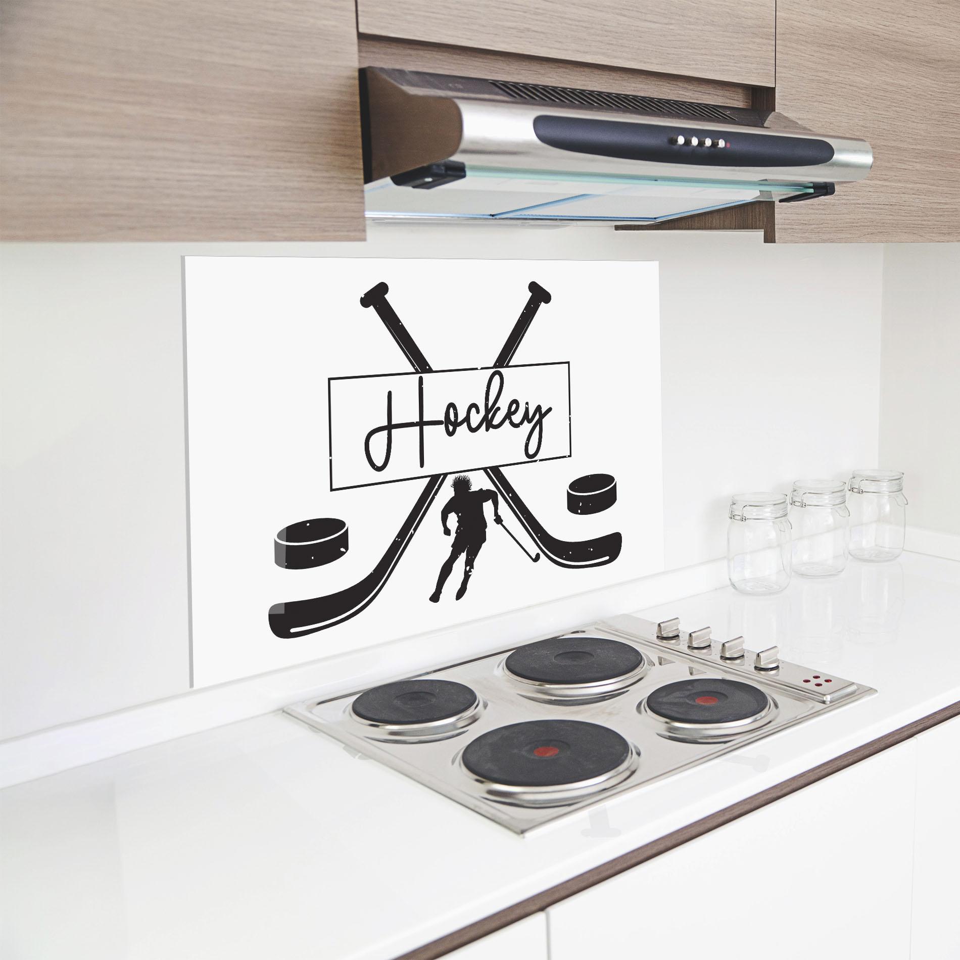 Küchenrückwand Glas Hockey Stick mockup 8