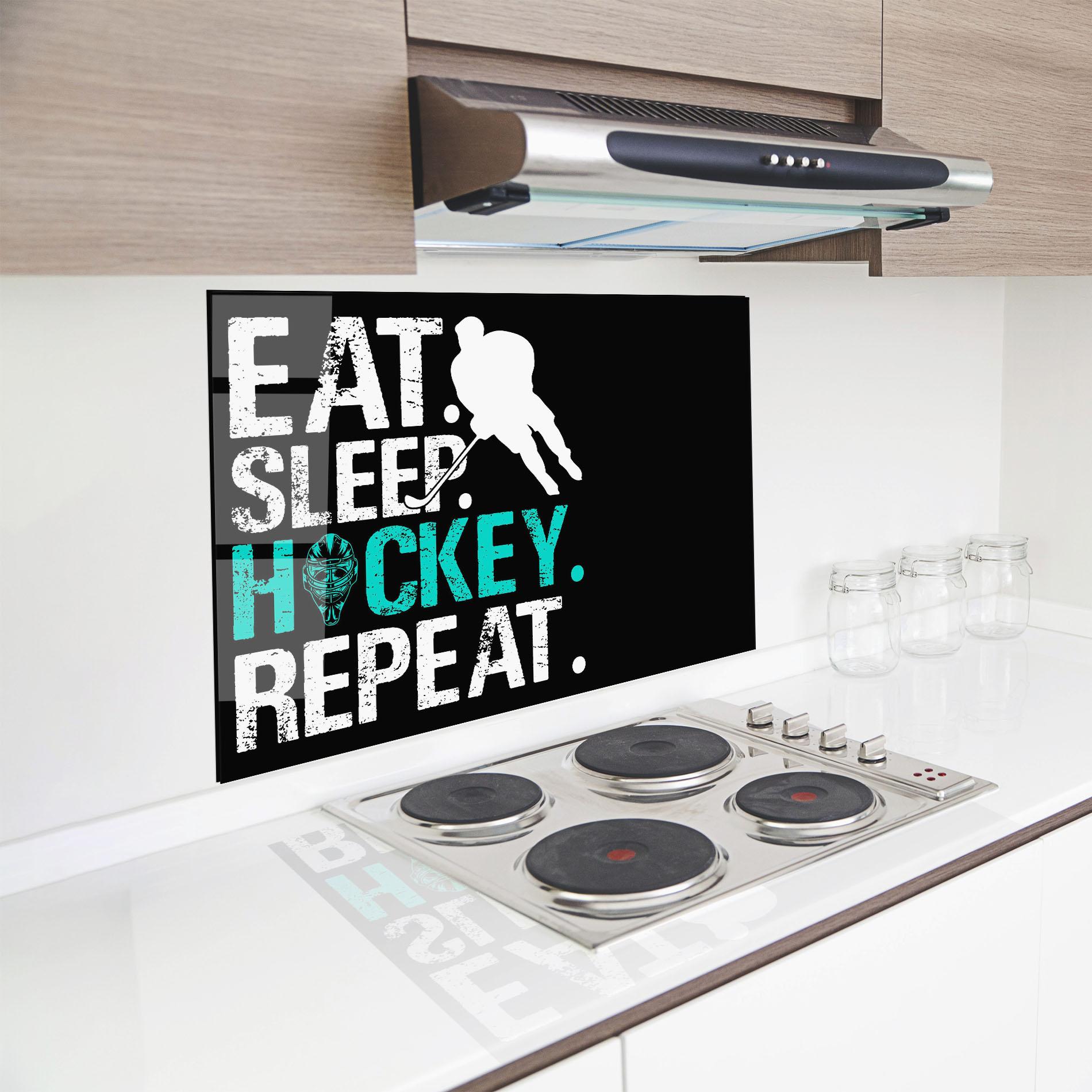 Küchenrückwand Glas Sleep Hockey mockup 8