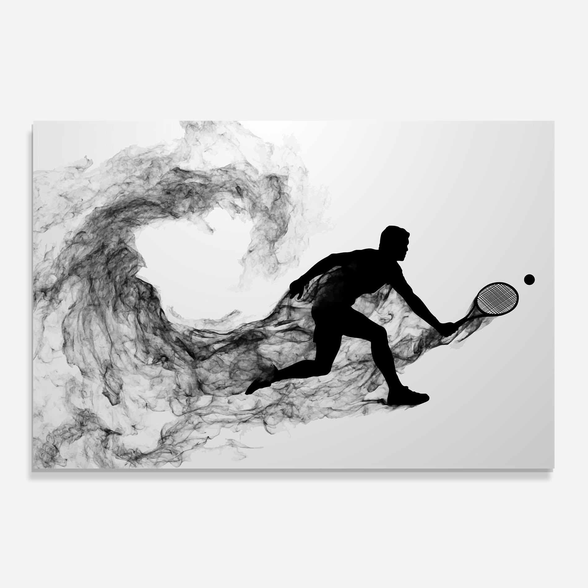 Küchenrückwand Glas Black Smoke Tennis mockup 0