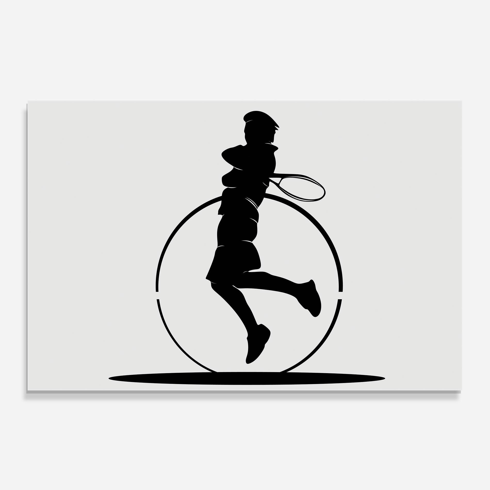 Küchenrückwand Glas Tennis Circle Black mockup 0