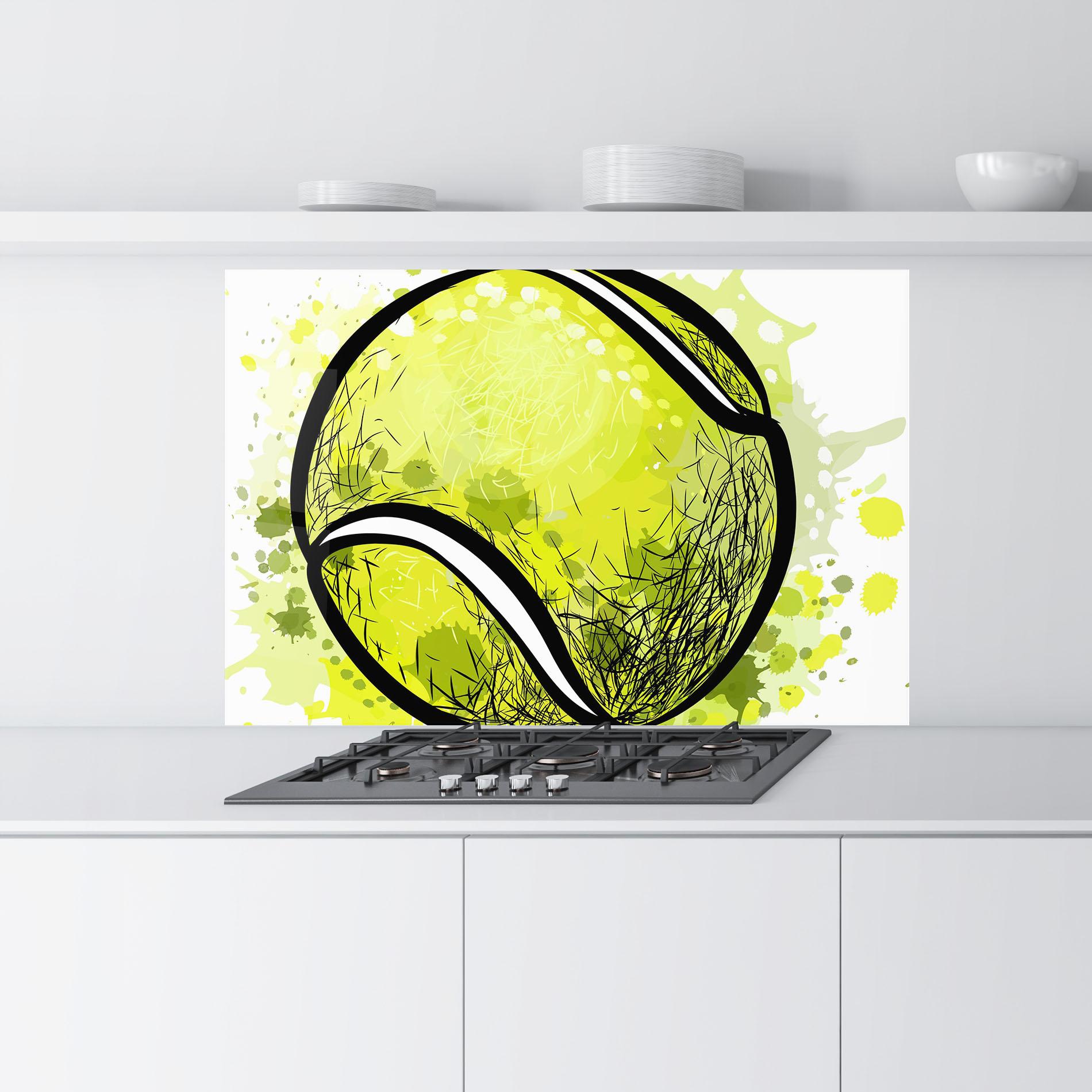 Küchenrückwand Glas Big Tennis Ball mockup 9