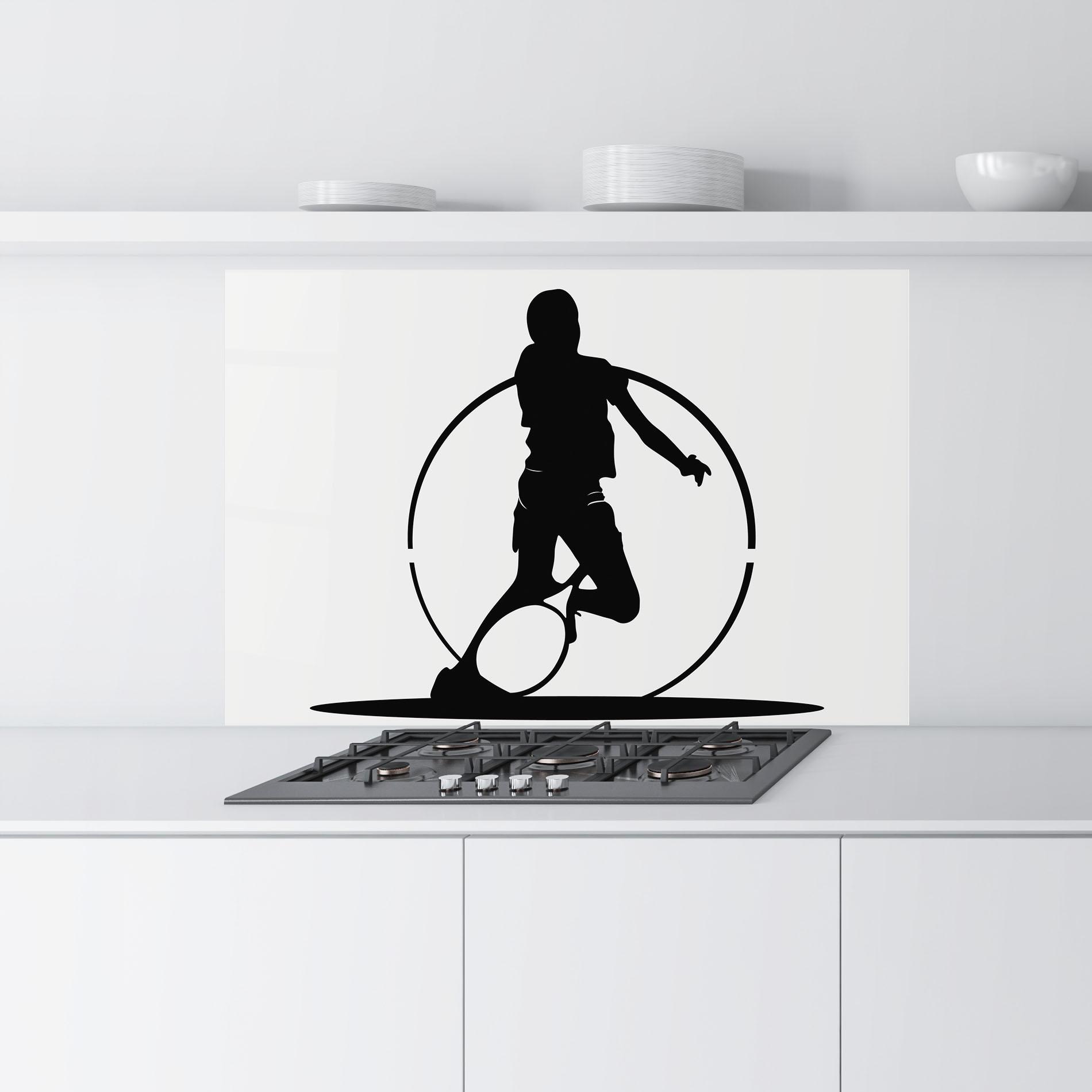 Küchenrückwand Glas Black Tennis Circle mockup 9