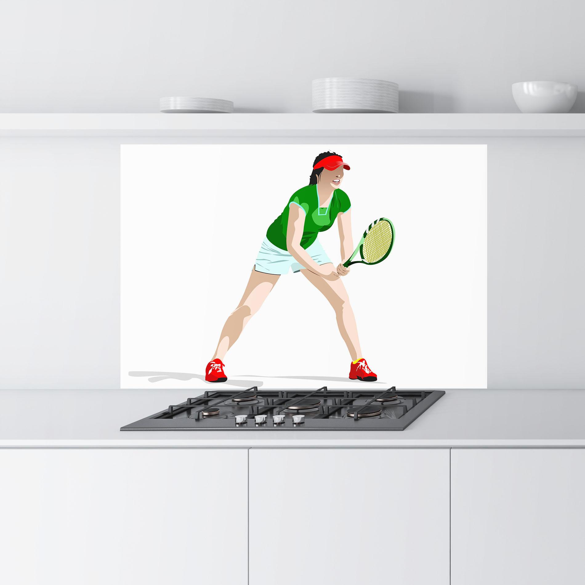 Küchenrückwand Glas Green Tennis Racket mockup 9