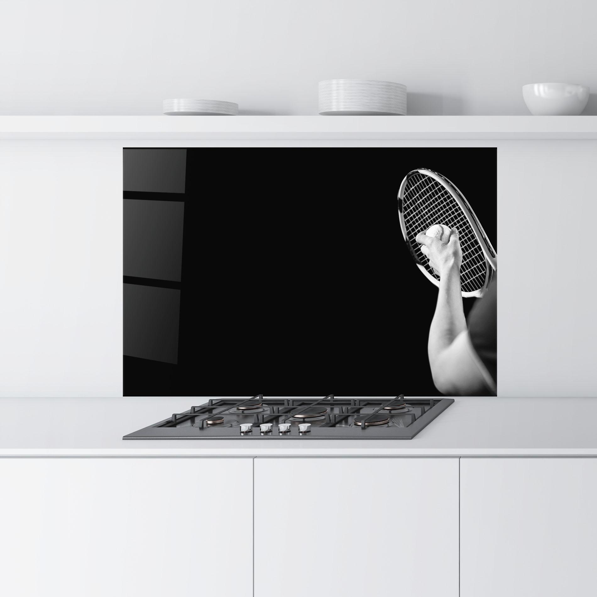 Küchenrückwand Glas Grey Tennis Racket mockup 9