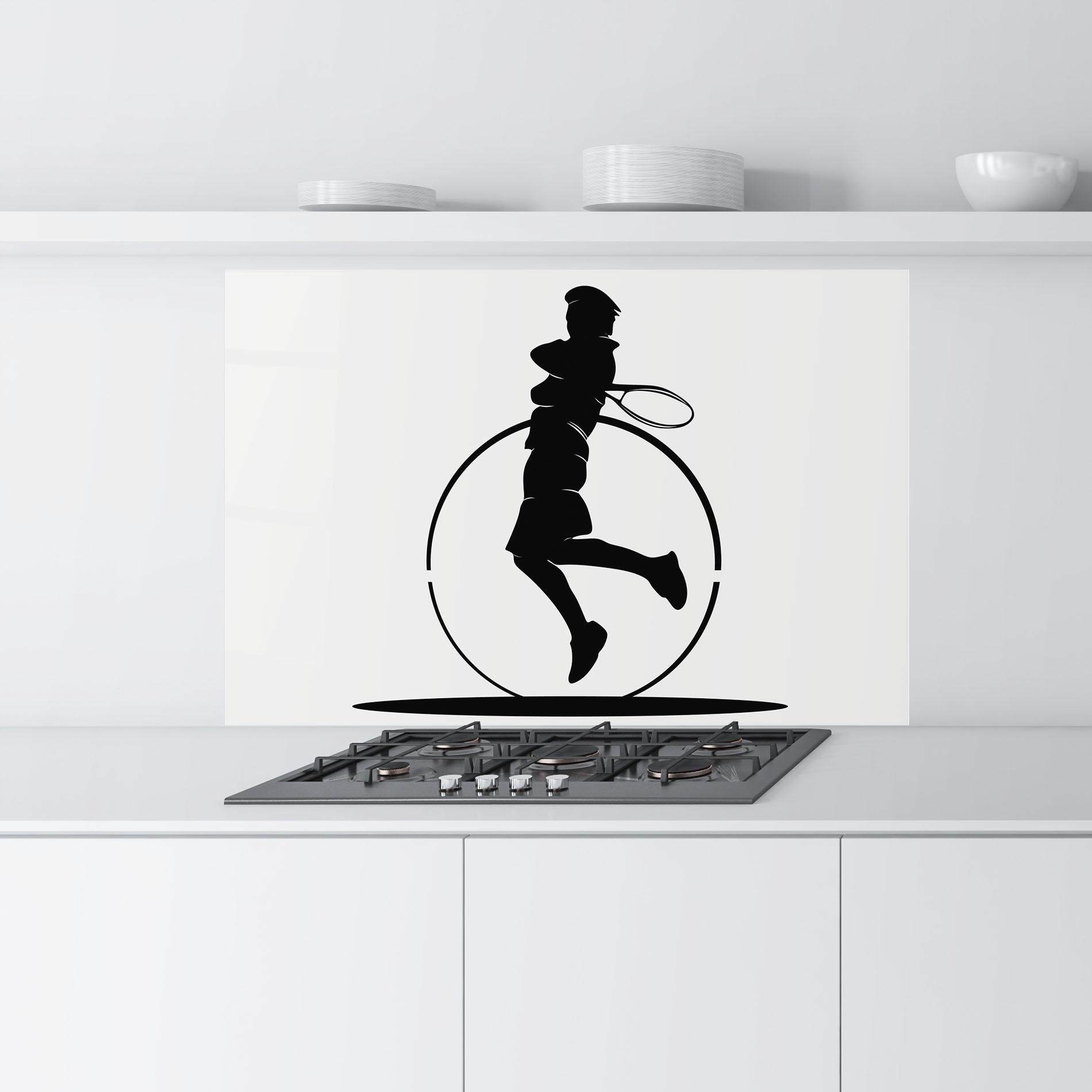 Küchenrückwand Glas Tennis Circle Black mockup 9