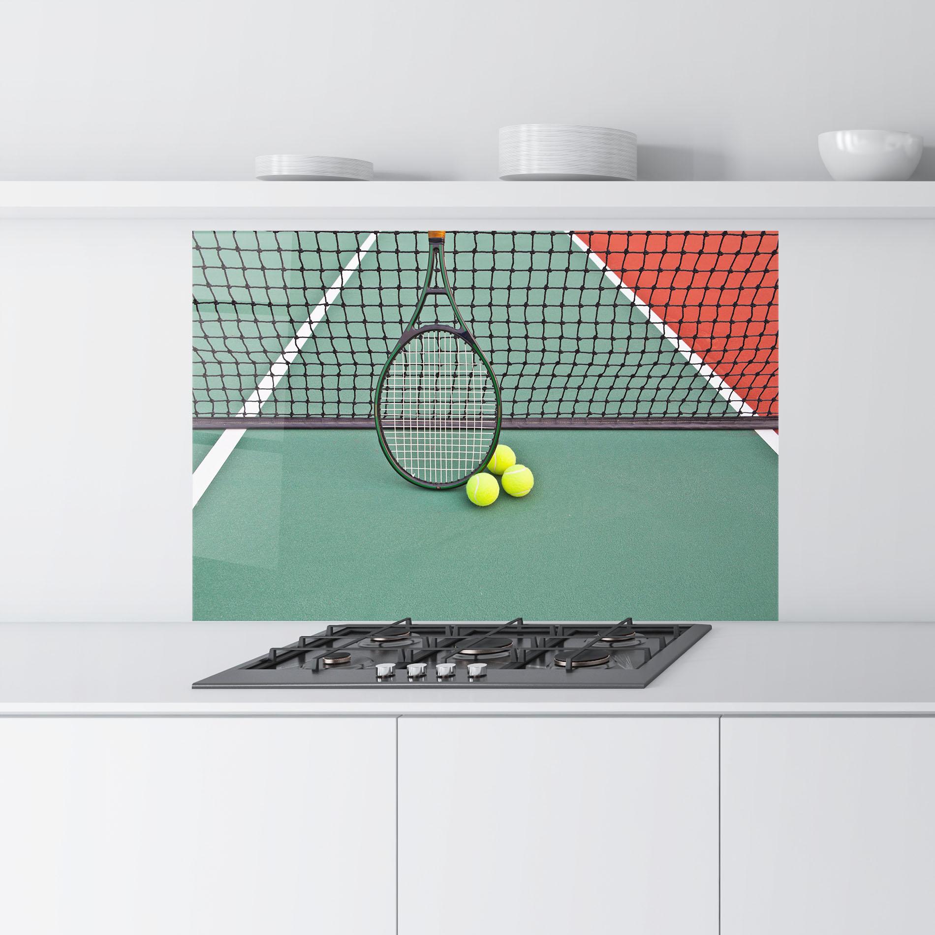 Küchenrückwand Glas Tennis Field mockup 9