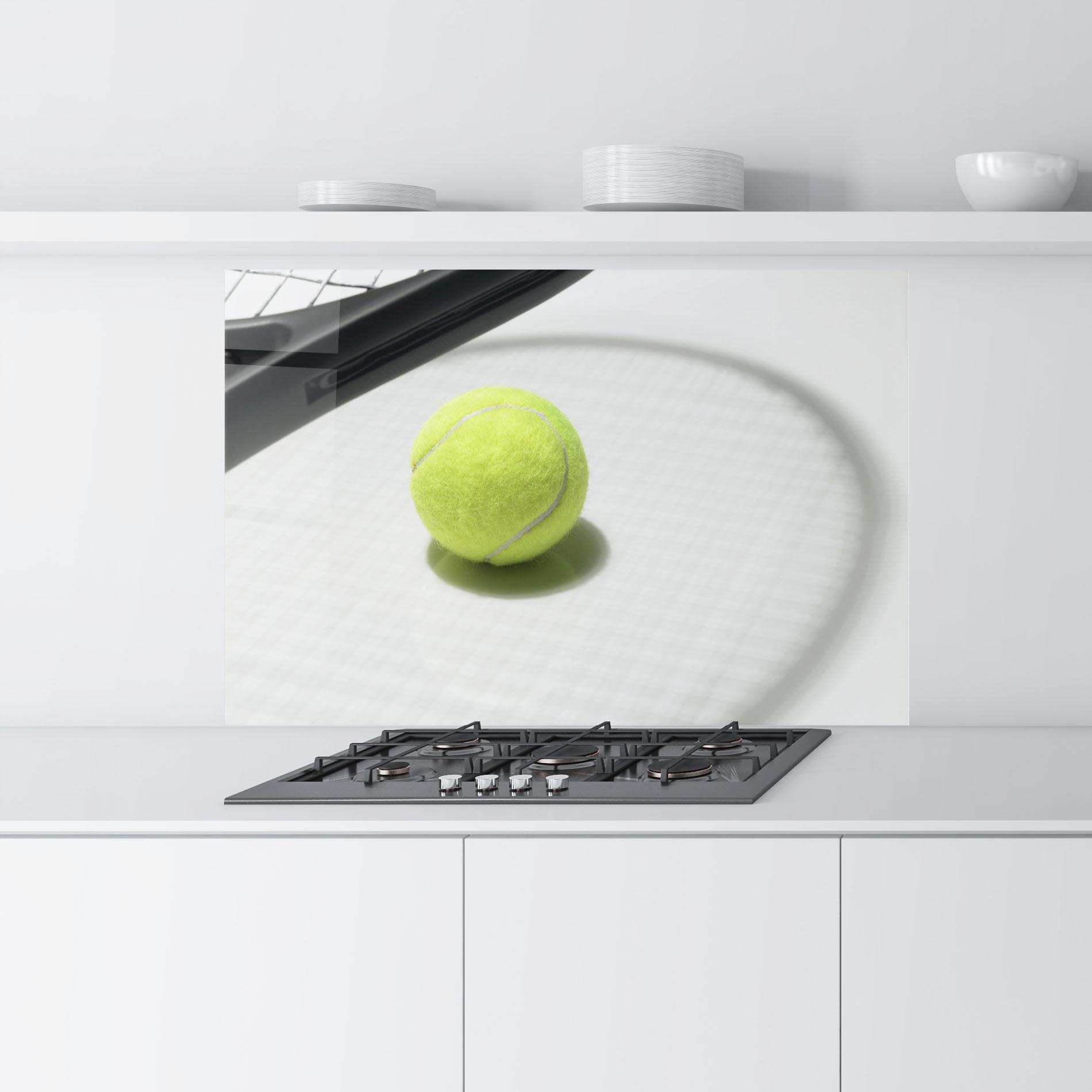 Küchenrückwand Glas Tennis Racket Shadow mockup 9